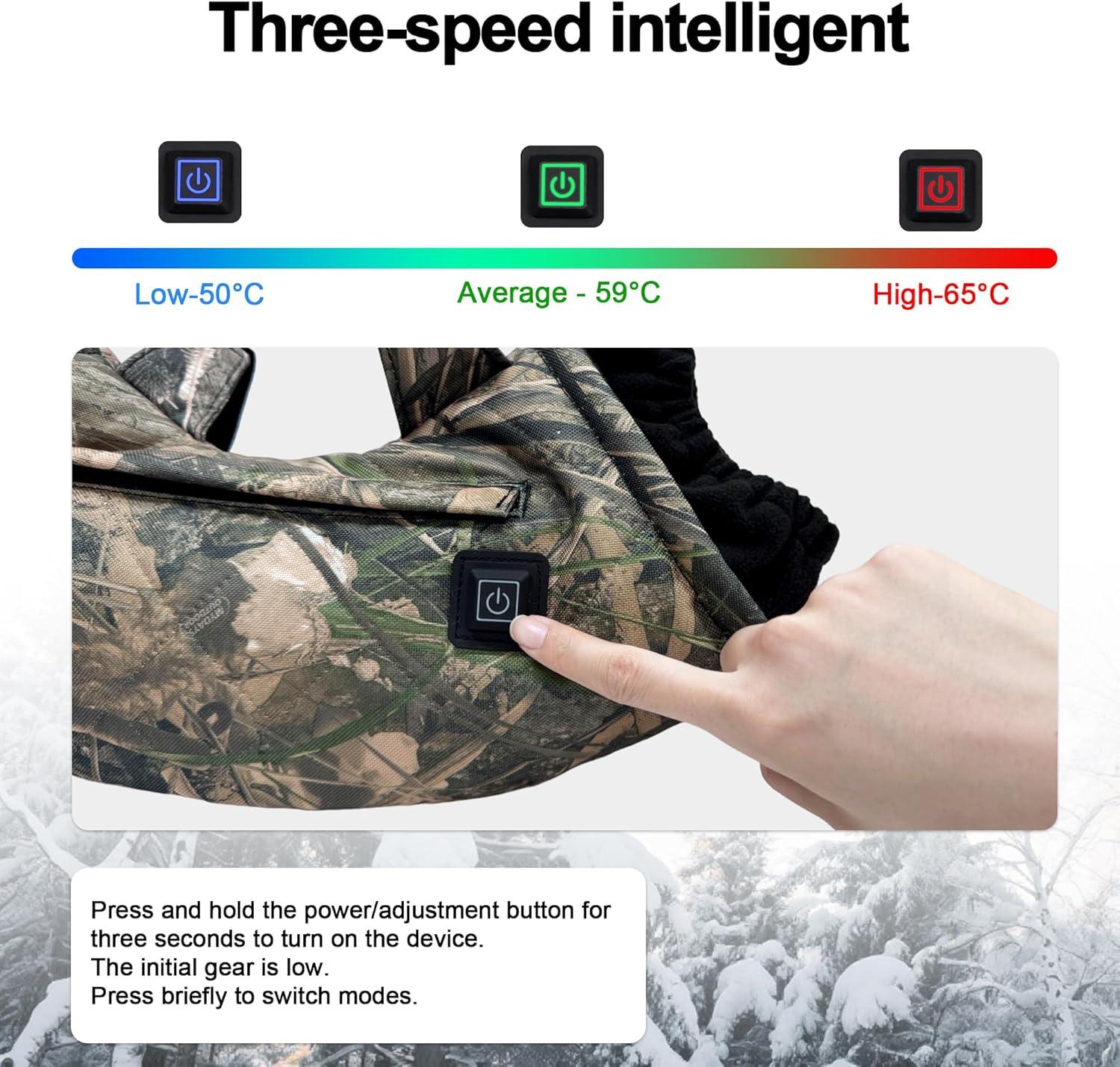 imageHeated Hand Muff Electric Heating Hand Warmer Pouch Suitable for Outdoor Hunting Sports Photography Golf Football in Cold Winter Keep Warmth Batteries no IncludingWaterweed Camouflage