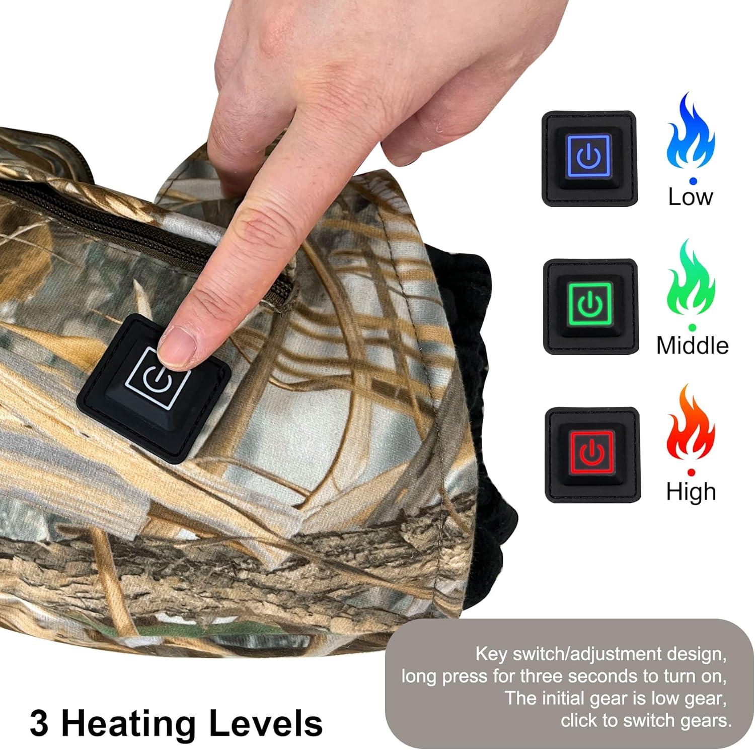 imageHeated Hand Muff Electric Heating Hand Warmer Pouch Suitable for Outdoor Hunting Sports Photography Golf Hike Football Snow Camping in Cold Winter Keep Warmth Battery Included
