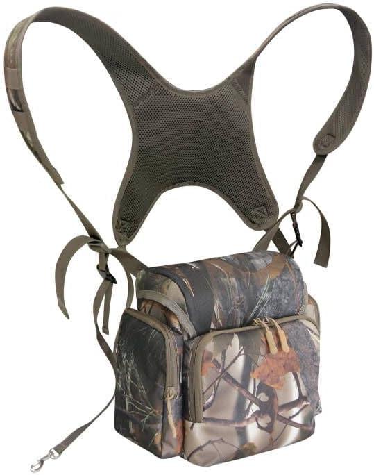 imageMDSTOP Binocular Harness Chest Pack Bino Case with Rangefinder Pouch Bino Harness Chest Pack for Hunting Binocular Harness for Bird Watching Hunting Hiking ShootingNew Leaf Camouflage