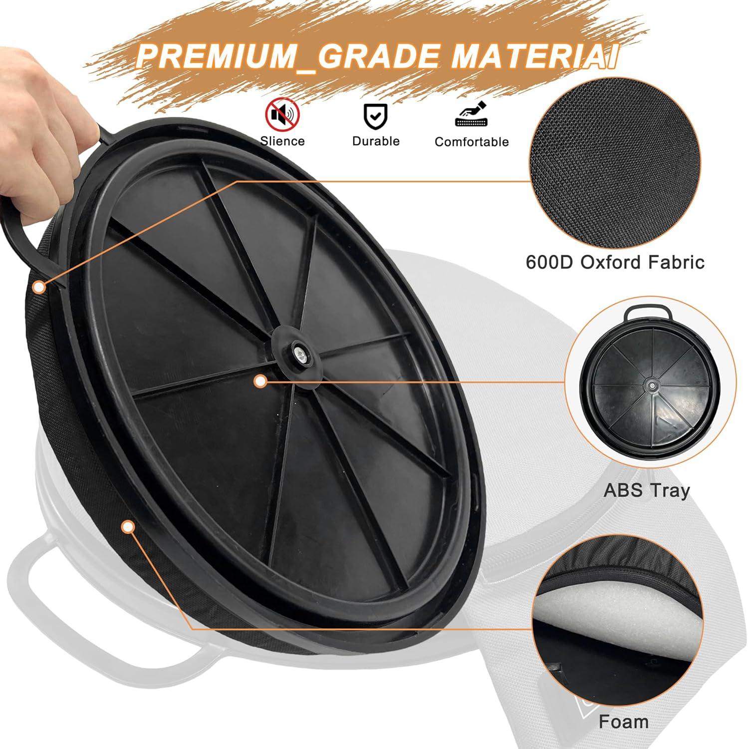 imageMDSTOP Heated 5 Gallon Bucket Seat 360Degree Swivel Bucket Seat Lid Waterproof Top Seat Foam Cushion for Dove Duck Hunting Ice Fishing Baseball Gardening CampingNo Power BankBlack