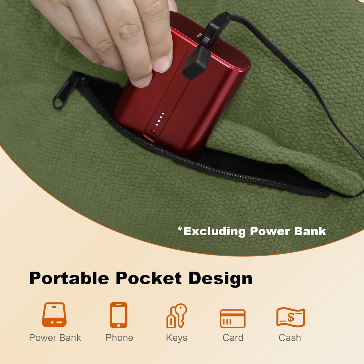 imageMDSTOP Heated Hand Warmer Pouch Hand Warmers Rechargeable Portable Electric Heated Hand Muff Heated Gloves for Women Men Kids HuntingFishingCampingGolf ampamp Xmas GiftsNoBatteryGreen