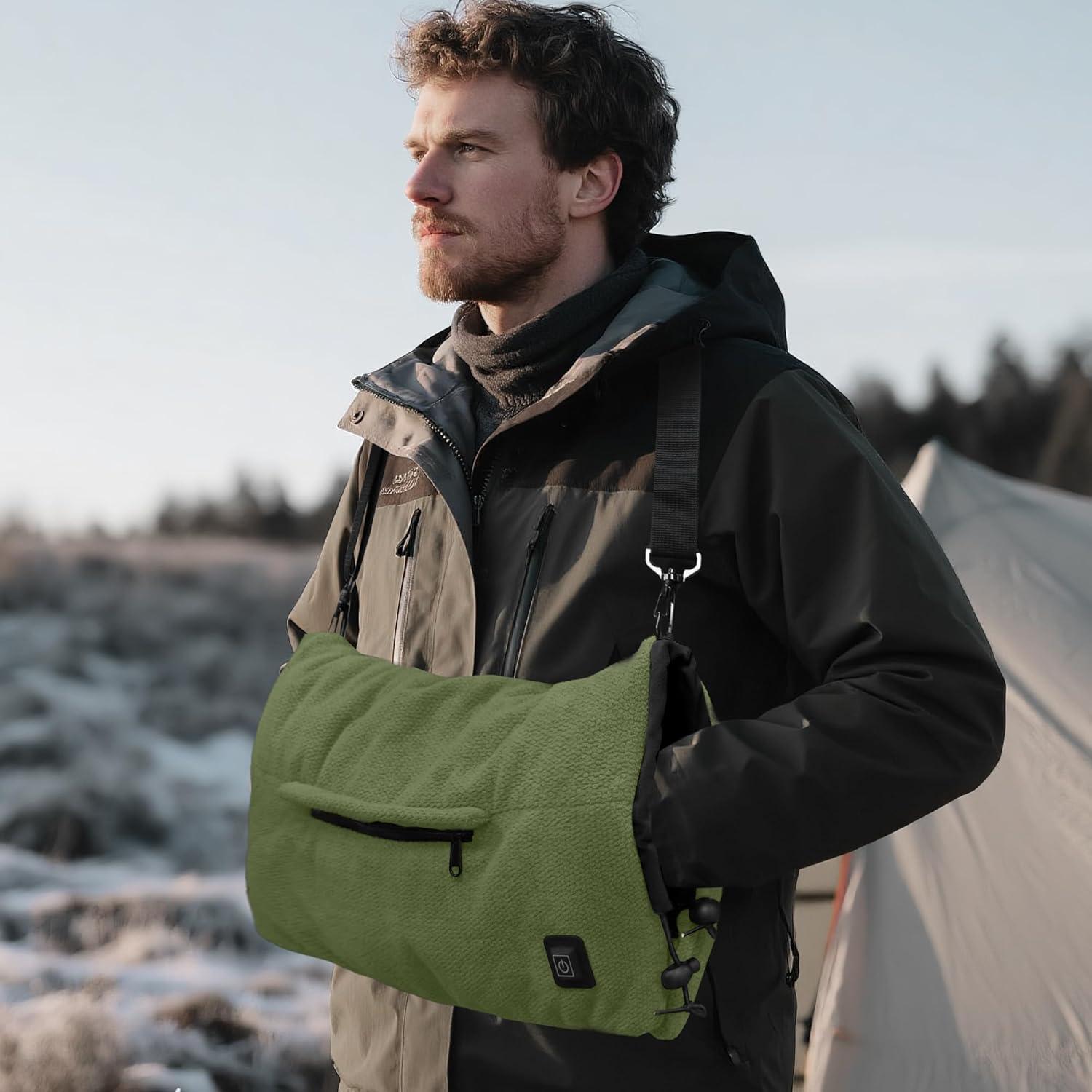 imageMDSTOP Heated Hand Warmer Pouch Hand Warmers Rechargeable Portable Electric Heated Hand Muff Heated Gloves for Women Men Kids HuntingFishingCampingGolf ampamp Xmas GiftsNoBatteryGreen