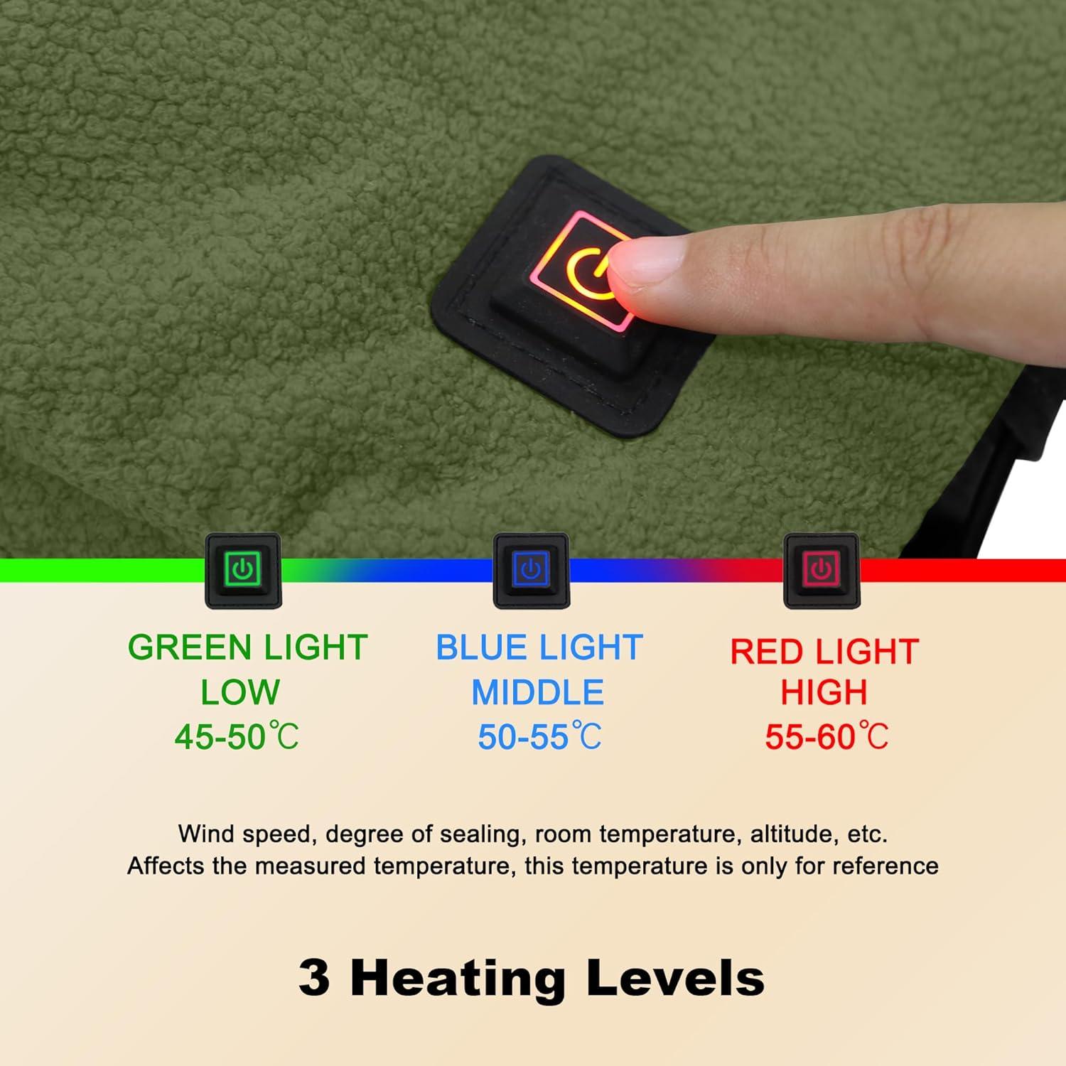imageMDSTOP Heated Hand Warmer Pouch Hand Warmers Rechargeable Portable Electric Heated Hand Muff Heated Gloves for Women Men Kids HuntingFishingCampingGolf ampamp Xmas GiftsNoBatteryGreen