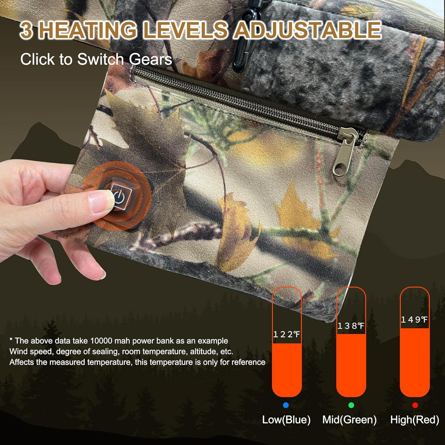 imageMDSTOP Heated Hunting Seat Cushion Waterproof Seat Pads for Tree Stand ampamp Ladder Stand for Hunting Ice Fishing Hiking Camping Battery IncludedCamo