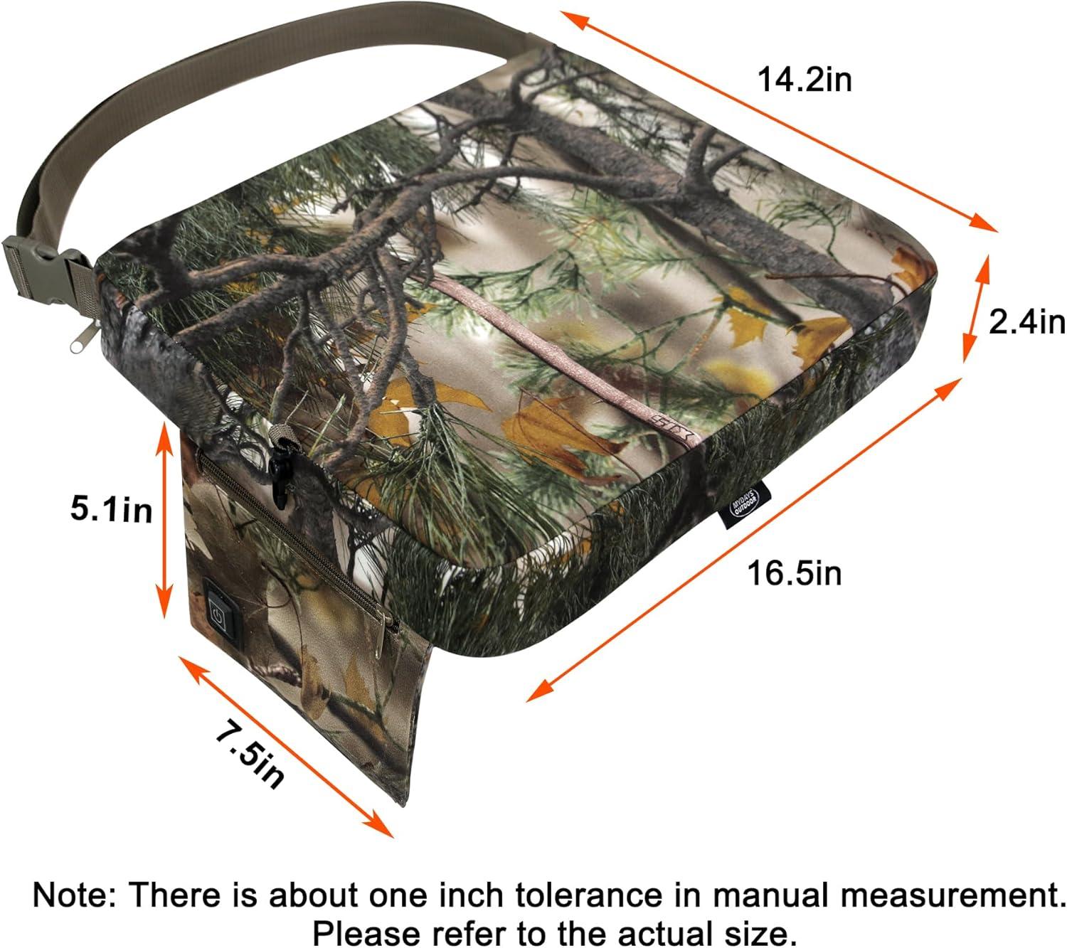 imageMDSTOP Heated Hunting Seat Cushion Waterproof Seat Pads for Tree Stand ampamp Ladder Stand for Hunting Ice Fishing Hiking Camping Battery IncludedCamo