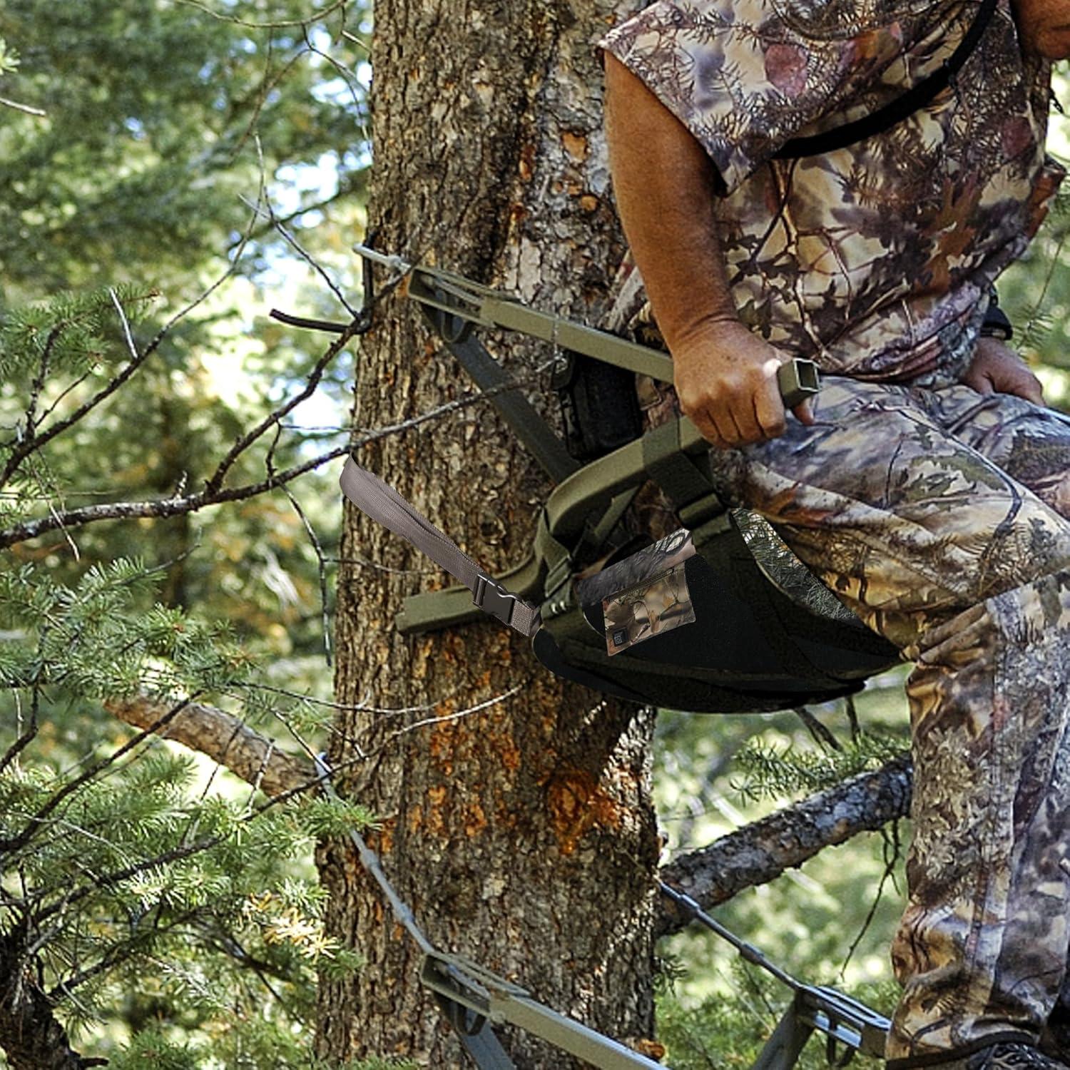 imageMDSTOP Heated Hunting Seat Cushion Waterproof Seat Pads for Tree Stand ampamp Ladder Stand for Hunting Ice Fishing Hiking Camping Battery IncludedCamo