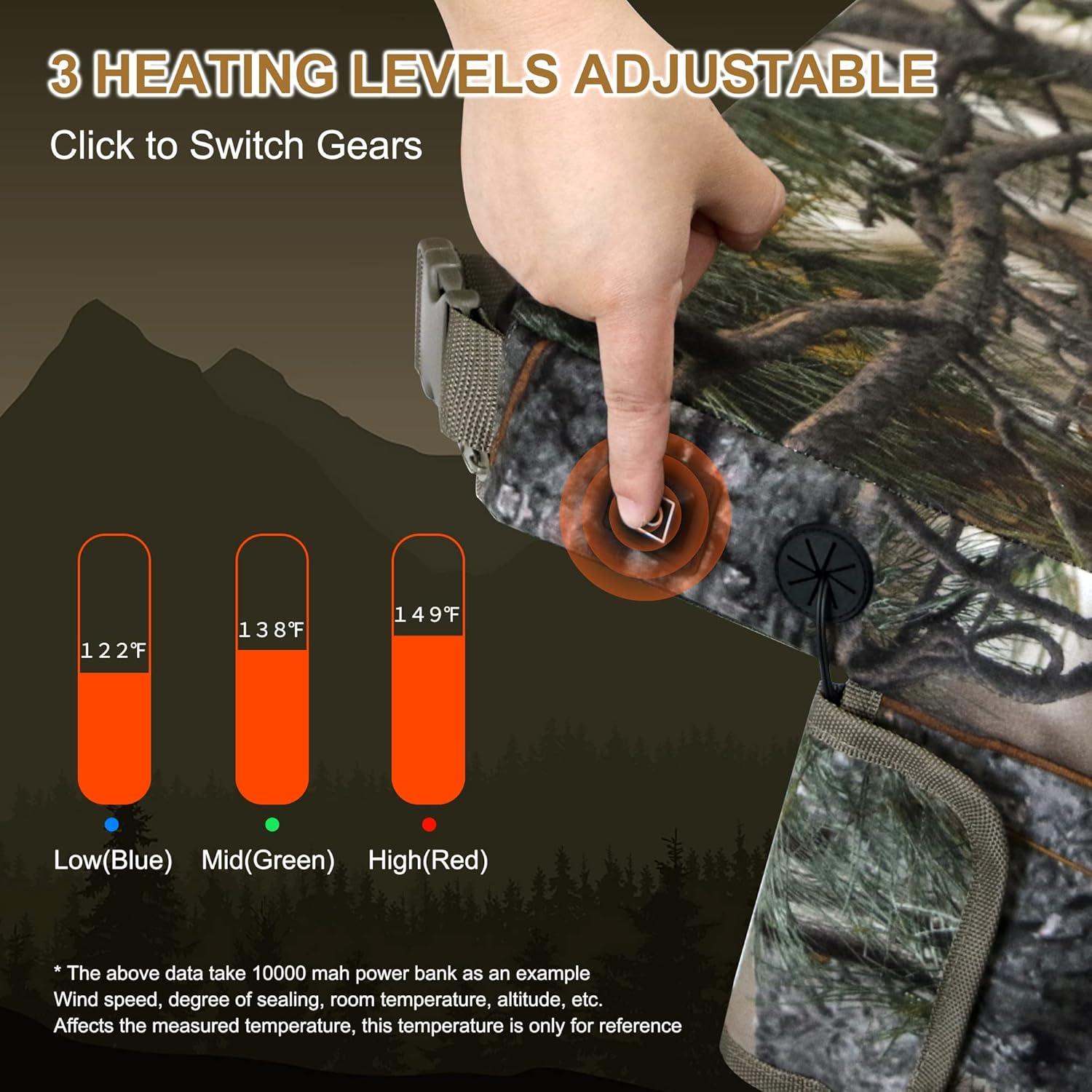imageMDSTOP Heated Hunting Seat Cushion Waterproof Seat Pads for Tree Stand ampamp Ladder Stand for Hunting Ice FishingHiking CampingBattery not IncludedCamo