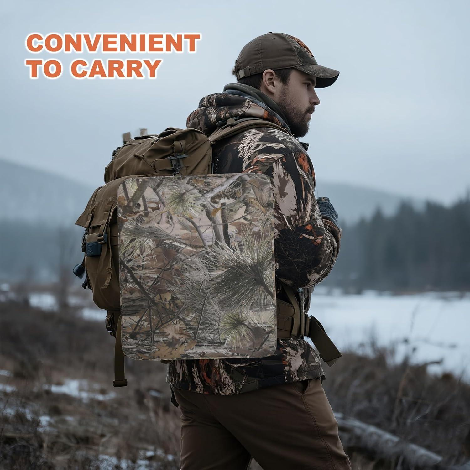 imageMDSTOP Heated Hunting Seat Cushion Waterproof Seat Pads for Tree Stand ampamp Ladder Stand for Hunting Ice FishingHiking CampingBattery not IncludedPine Needle Camo