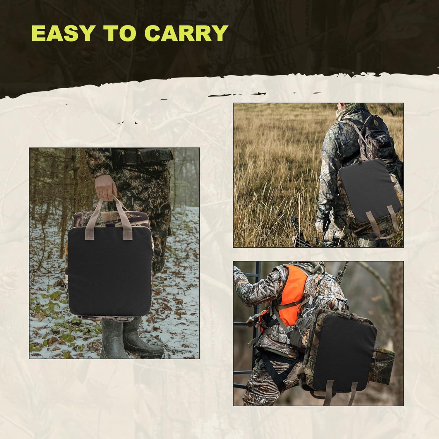 imageMDSTOP Heated Hunting Seat Cushion with Backrest Adjustable Hunting Seat for Tree Stand ampamp Ladder Stand Portable Seat Pads for HuntingIce FishingHikingCamping Battery not Included CamouflageCamouflage