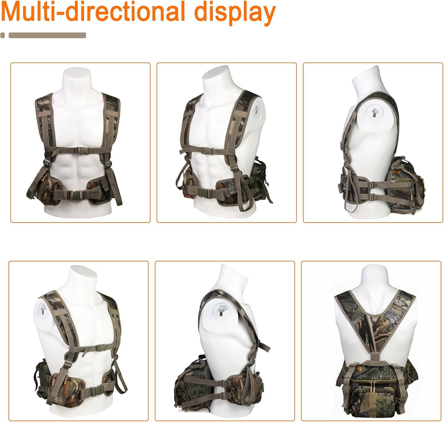 imageMDSTOP Hunting Fanny Pack WaistPack Style Hunting Pack Camo Hunting Fanny Waist Pack with Shoulder Straps and Harness Pouch Available in Backpack and Lumbar Pack Styles
