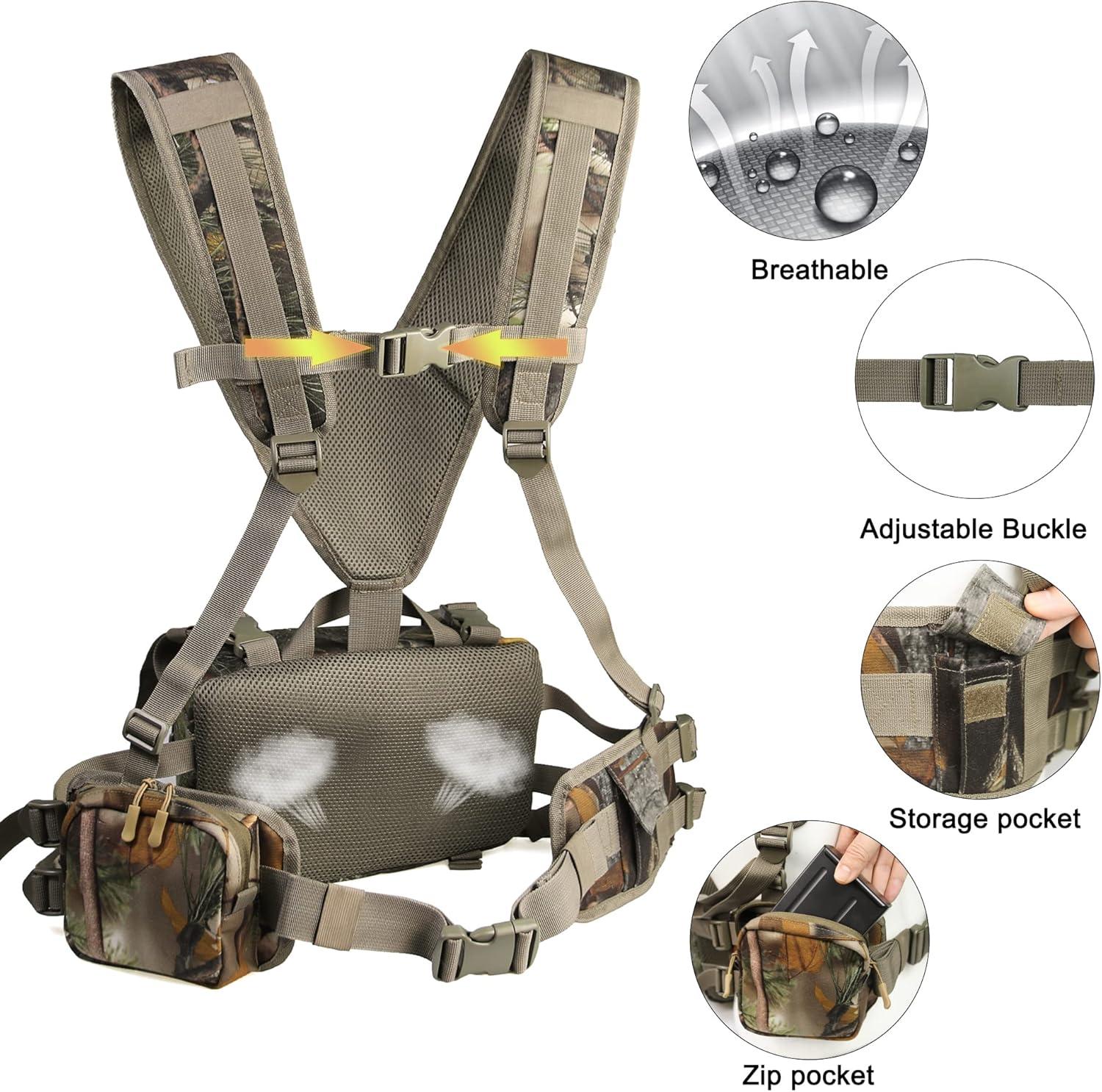 imageMDSTOP Hunting Fanny Pack WaistPack Style Hunting Pack Camo Hunting Fanny Waist Pack with Shoulder Straps and Harness Pouch Available in Backpack and Lumbar Pack Styles