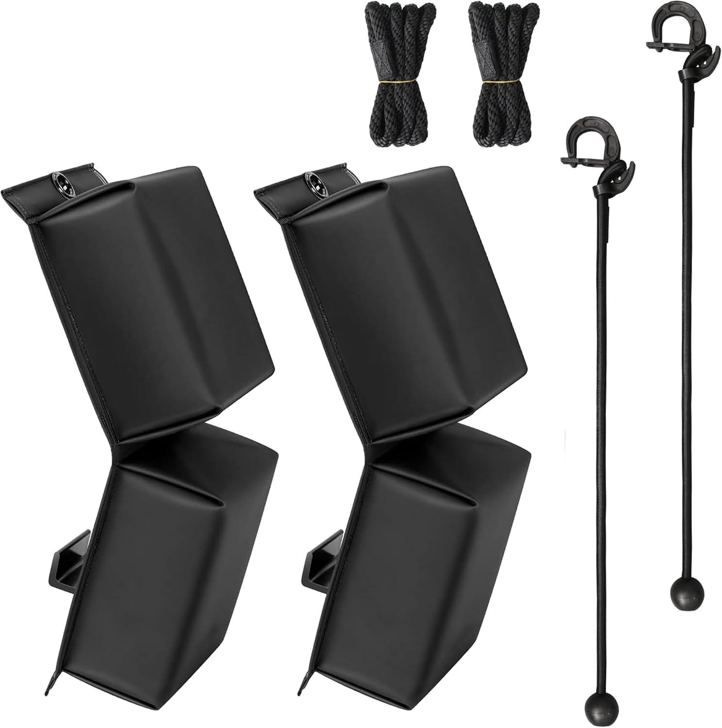 imageMDSTOP PWC Fender Bumper Boat Fenders Bumpers with 2 Elastic Cords 2 Boat Dock Rope for Jet Ski Dock Fenders Boat Bumpers 14x6x32inchBlack