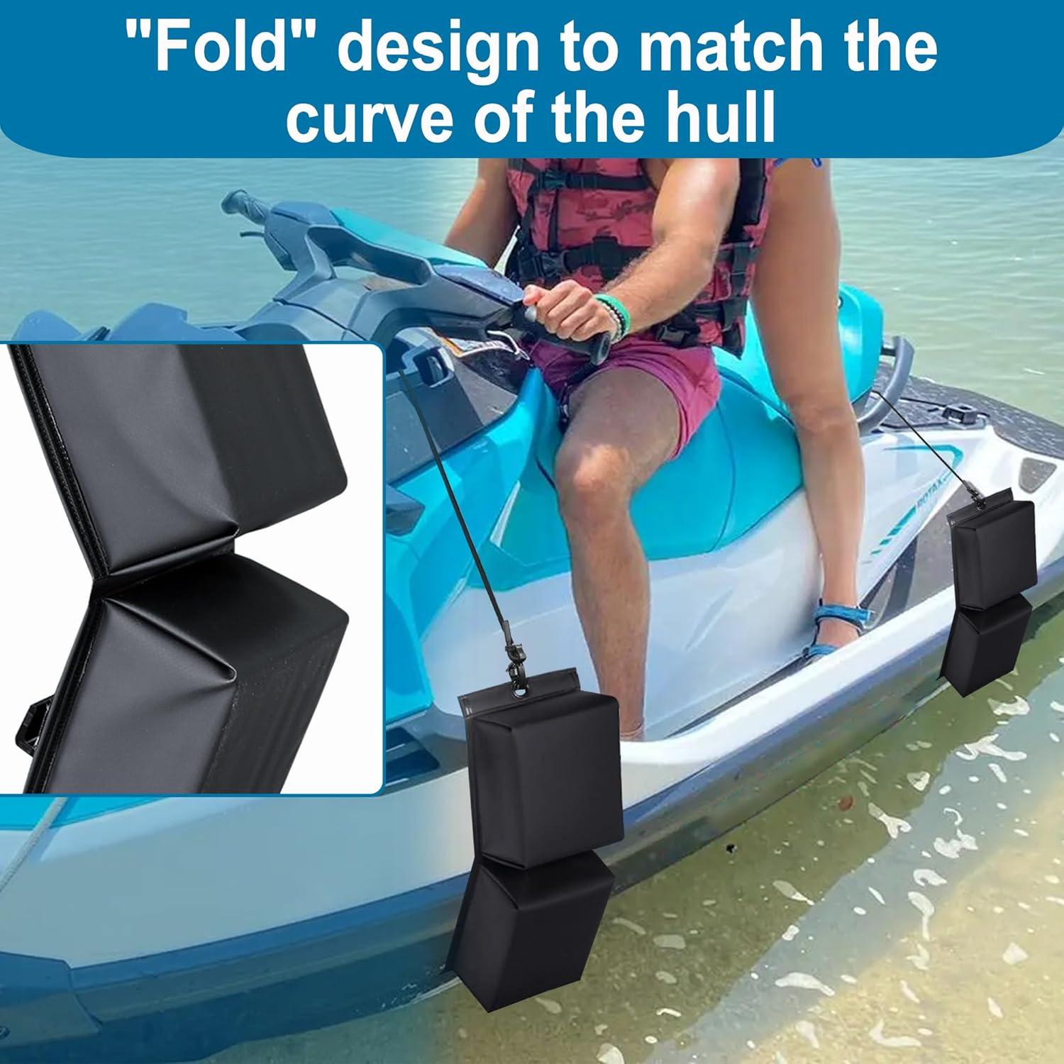 imageMDSTOP PWC Fender Bumper Boat Fenders Bumpers with 2 Elastic Cords 2 Boat Dock Rope for Jet Ski Dock Fenders Boat Bumpers 14x6x32inchBlack