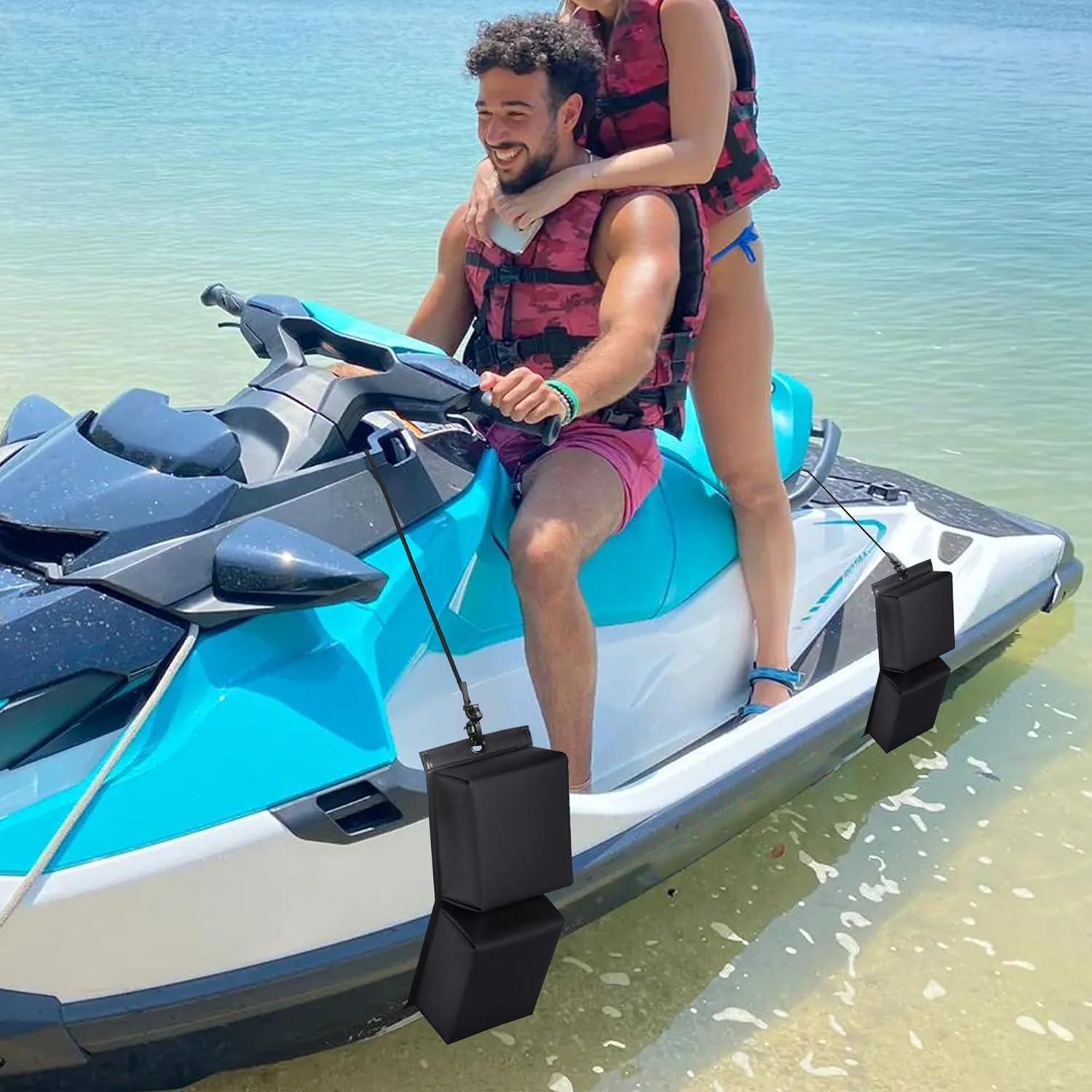 imageMDSTOP PWC Fender Bumper Boat Fenders Bumpers with 2 Elastic Cords 2 Boat Dock Rope for Jet Ski Dock Fenders Boat Bumpers 14x6x32inchBlack