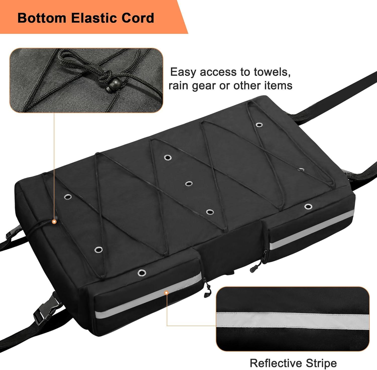 imageMDSTOP TTop Storage Bag Boat Life Jackets Bag Can Secure 4 Fishing Rods Hold 6 Type II Life Jackets For Most TTop Hard Tops BiminiTops Pontoon TopsLife Jackets not IncludedBlack1 L