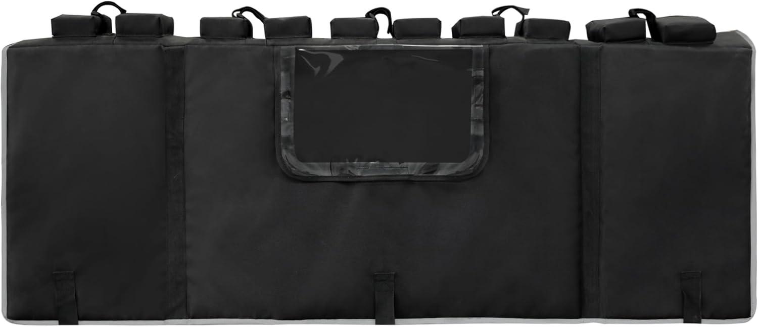 imageMDSTOP Tailgate Pad for Mountain Bike Truck Tailgate Bike Pad with Reflective StripsTool Pockets Backup Camera Opening MTB Tailgate Pad Carries Up to 5 Bikes EBikes BMXampampRoad Bikes Black LBlack