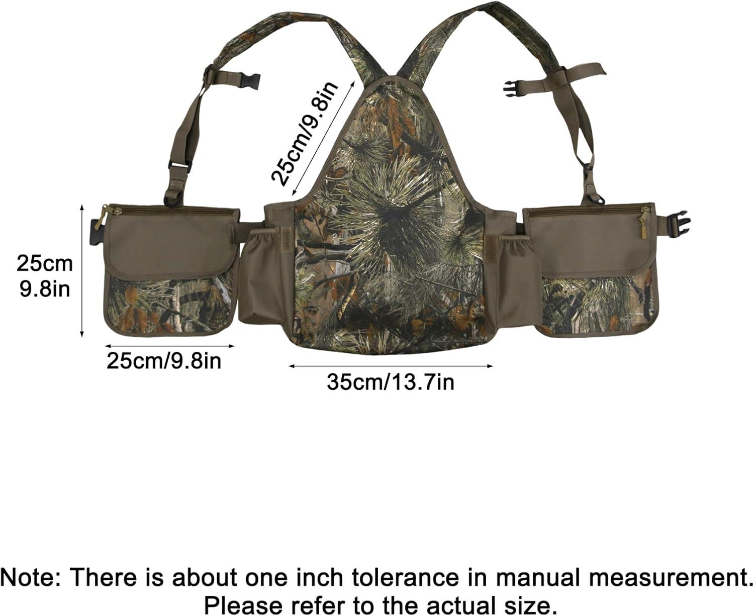 imageMDSTOP Upland Hunting Vest Adjustable Tactical Vest with Game Pouch and Pockets Upland Bird Strap Bag for Bird HuntingNew Pine Needle Camo