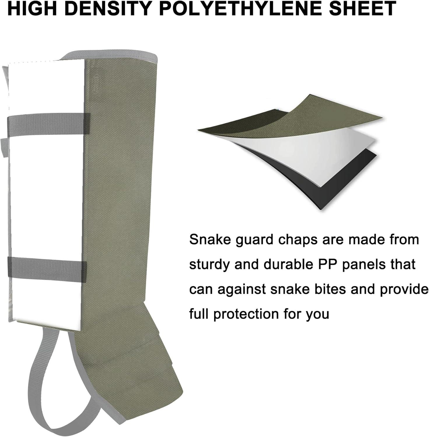imageSnake Gaiters Leg Guards Waterproof Snake Guards Adjustable Snake Bite Protection for Lower Legs Snake Chaps for MenampampWomenArmy Green