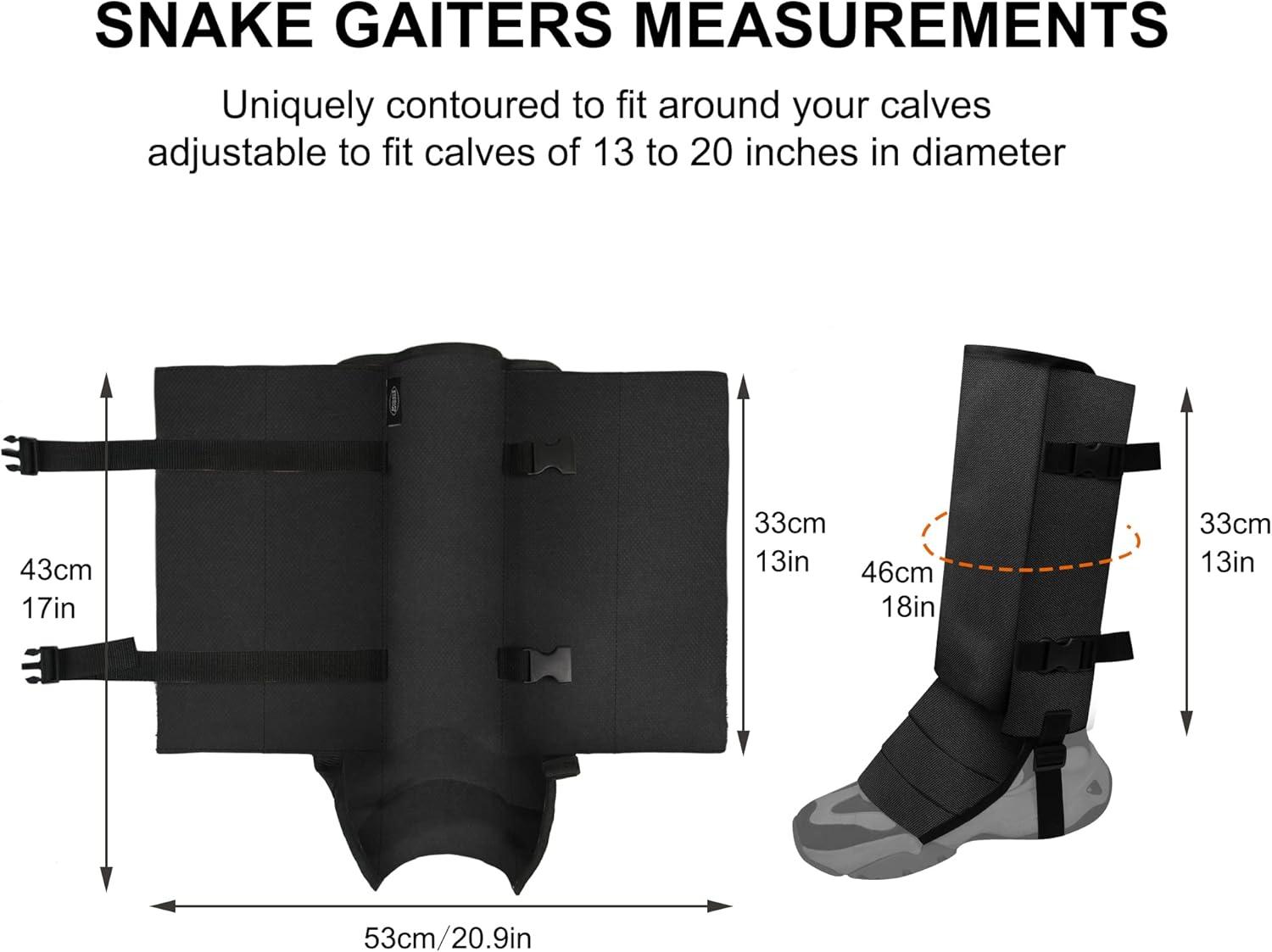 imageSnake Gaiters Leg Guards Waterproof Snake Guards Adjustable Snake Bite Protection for Lower Legs Snake Chaps for MenampampWomenBlack