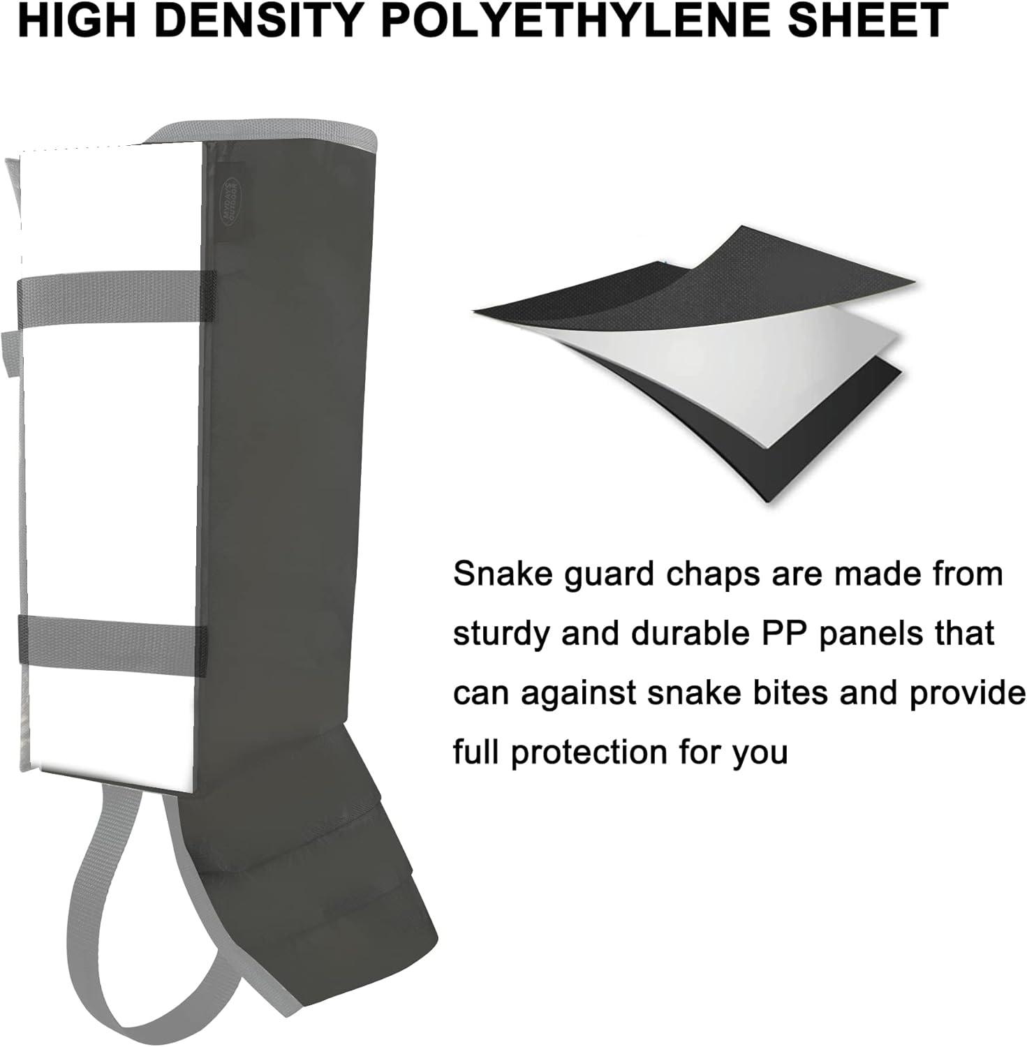 imageSnake Gaiters Leg Guards Waterproof Snake Guards Adjustable Snake Bite Protection for Lower Legs Snake Chaps for MenampampWomenBlack