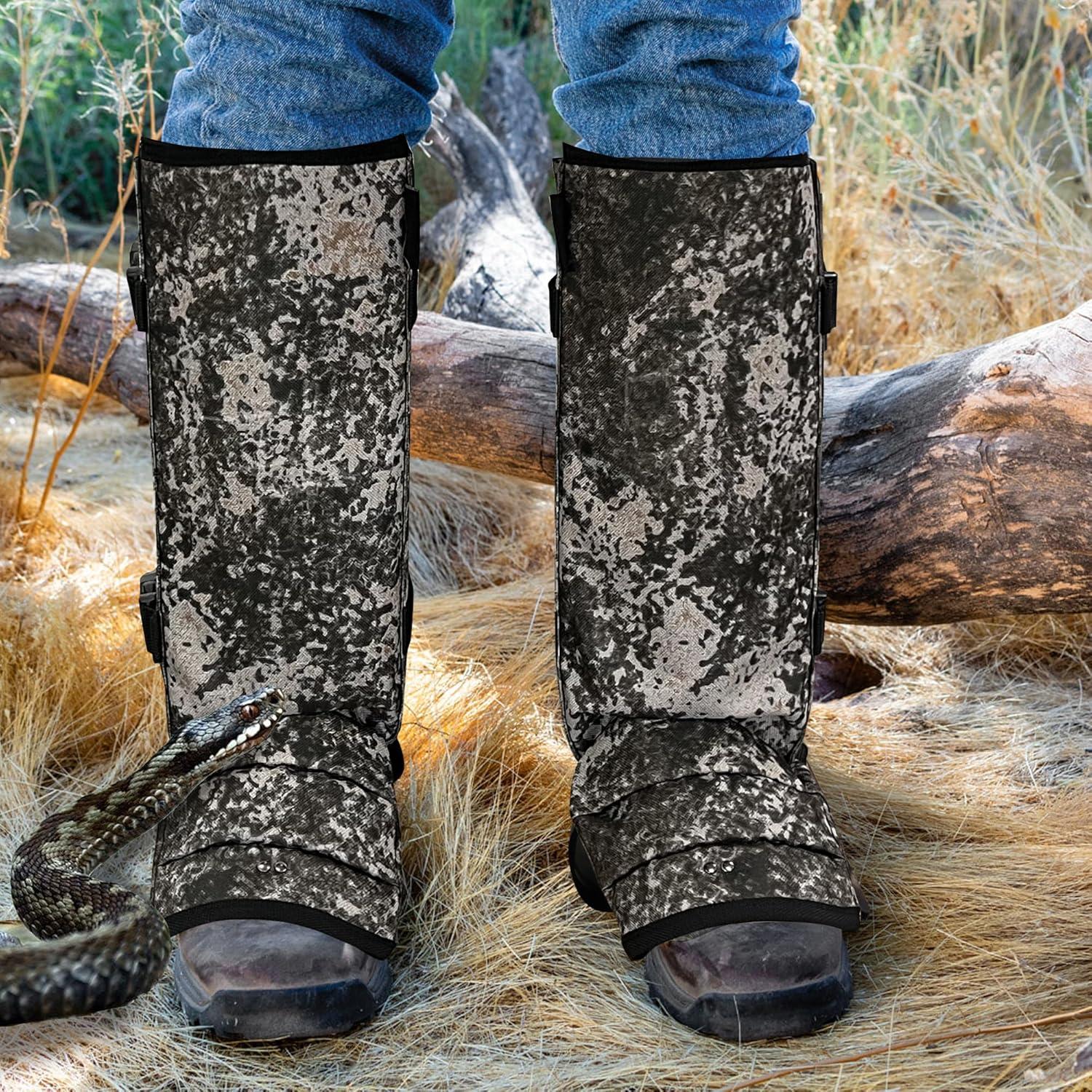 imageSnake Gaiters Leg Guards Waterproof Snake Guards Adjustable Snake Bite Protection for Lower Legs Snake Chaps for MenampampWomenBlack Camo