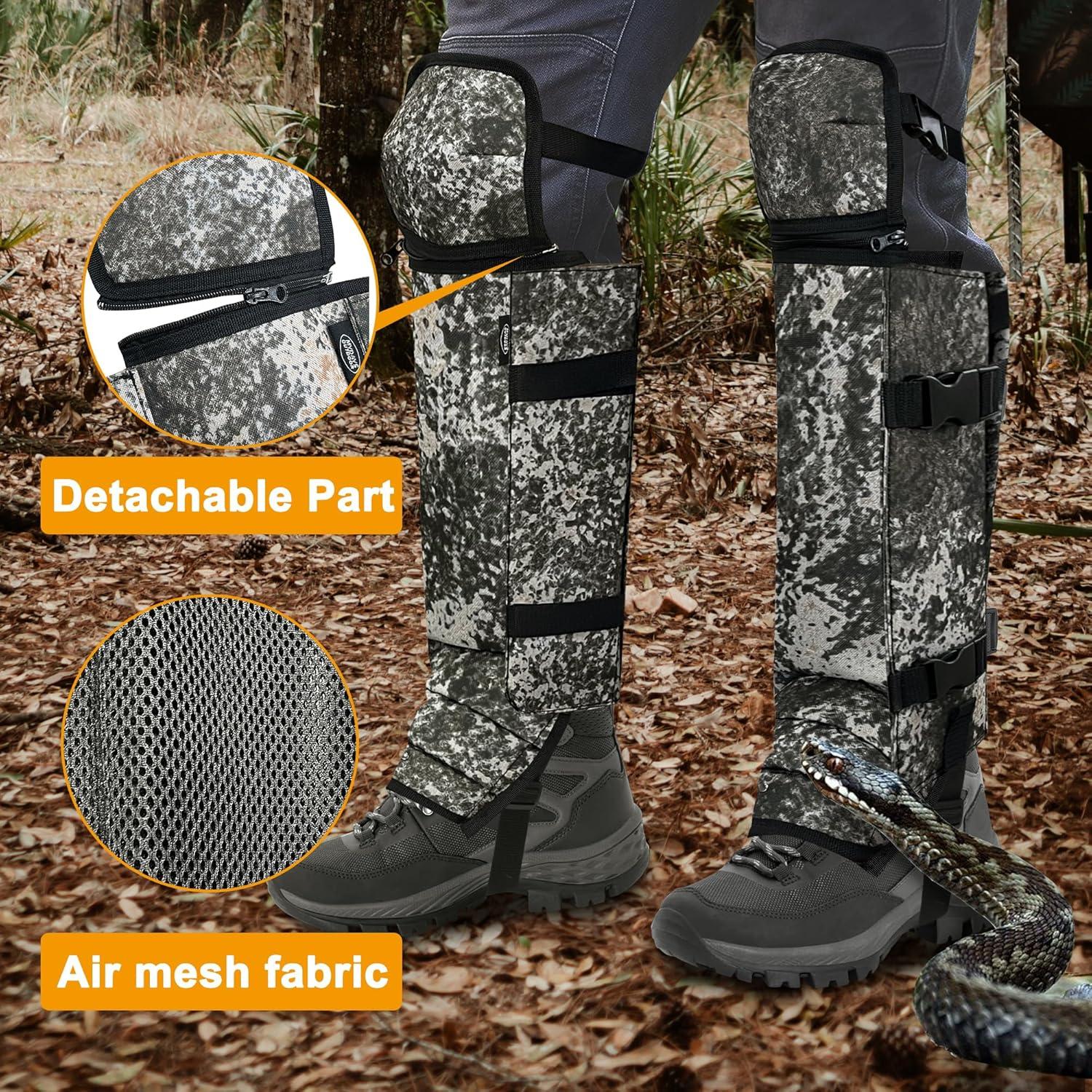 imageSnake Gaiters Leg Guards Waterproof Snake Guards Adjustable Snake Bite Protection for Lower Legs Snake Chaps for MenampampWomenBlack Camo