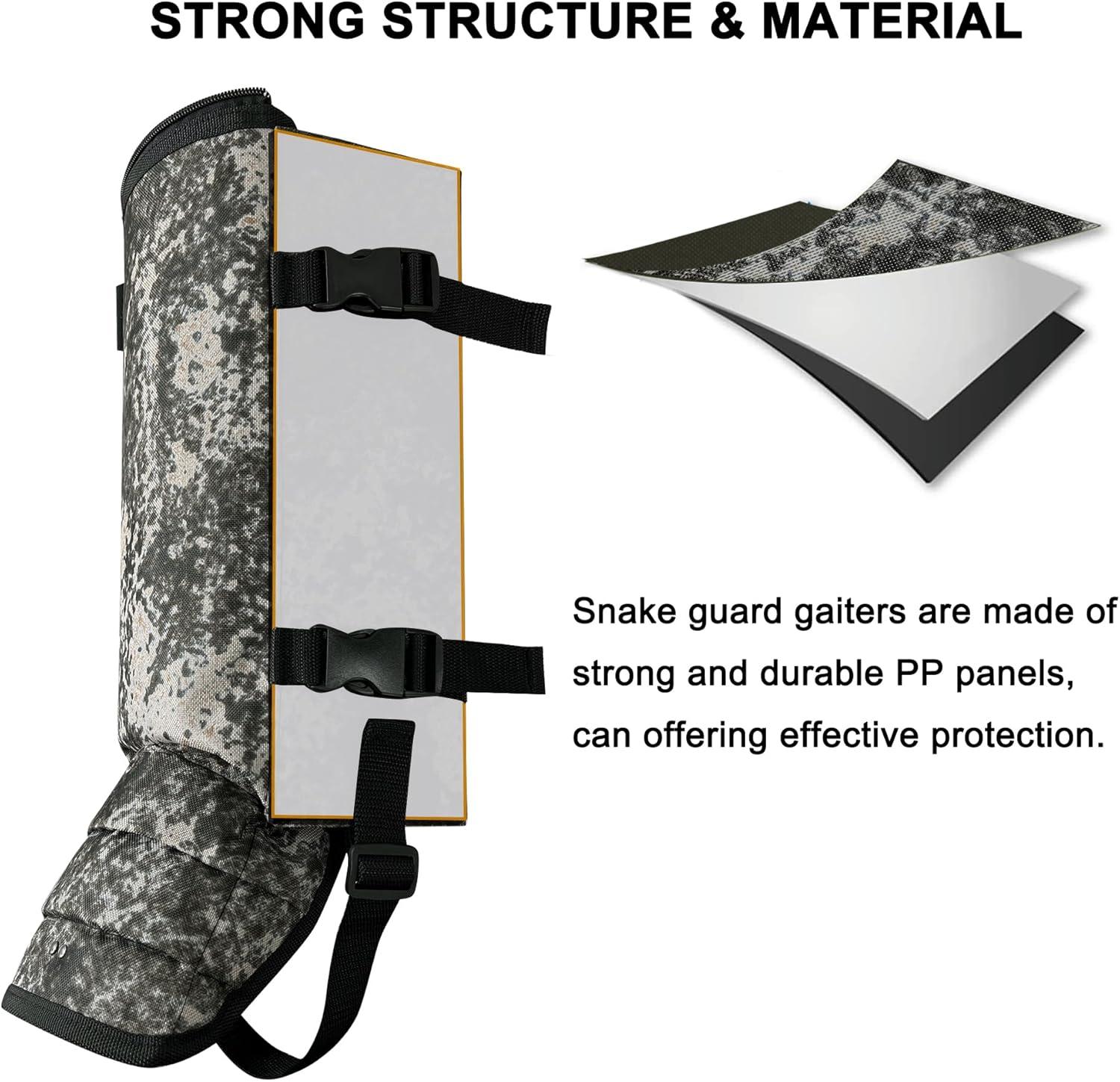 imageSnake Gaiters Leg Guards Waterproof Snake Guards Adjustable Snake Bite Protection for Lower Legs Snake Chaps for MenampampWomenBlack Camo