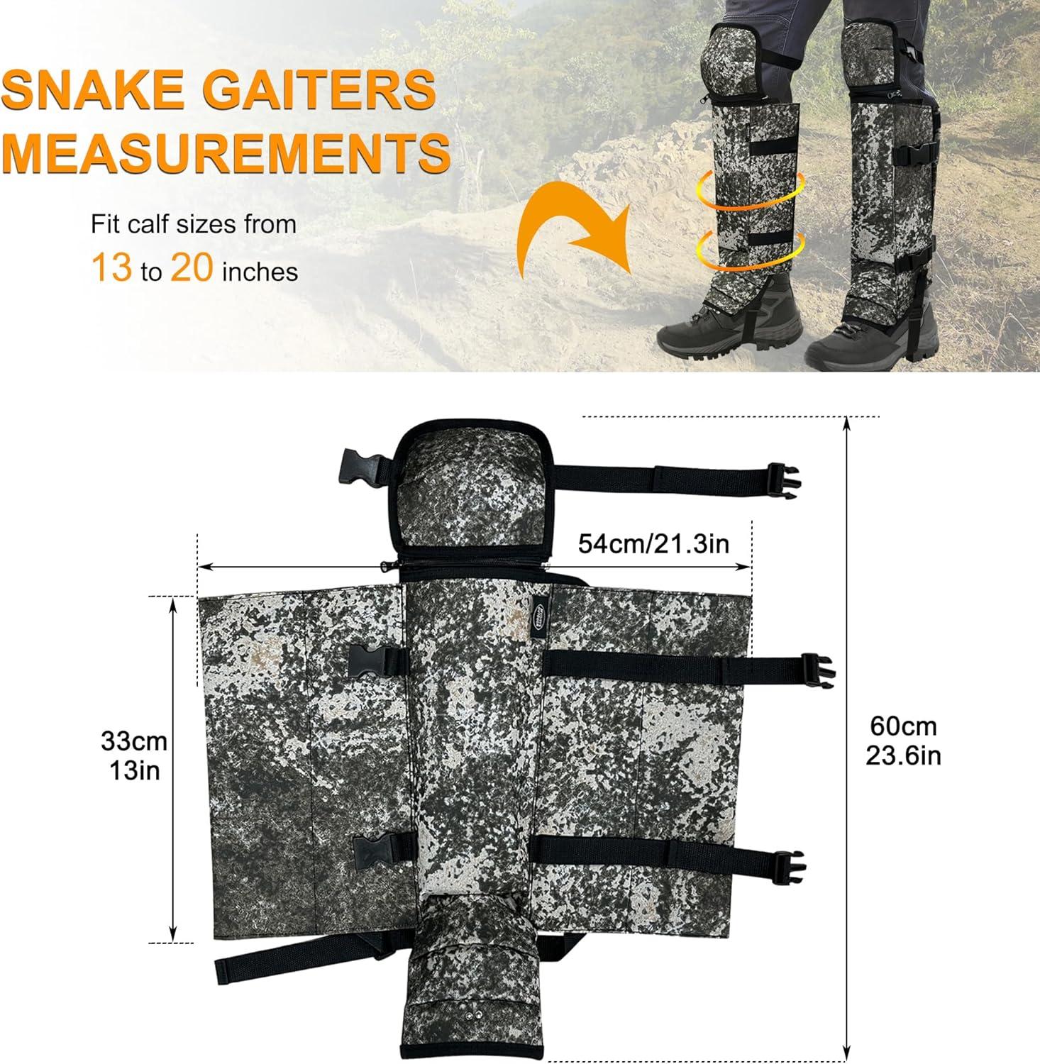 imageSnake Gaiters Leg Guards Waterproof Snake Guards Adjustable Snake Bite Protection for Lower Legs Snake Chaps for MenampampWomenBlack Camo
