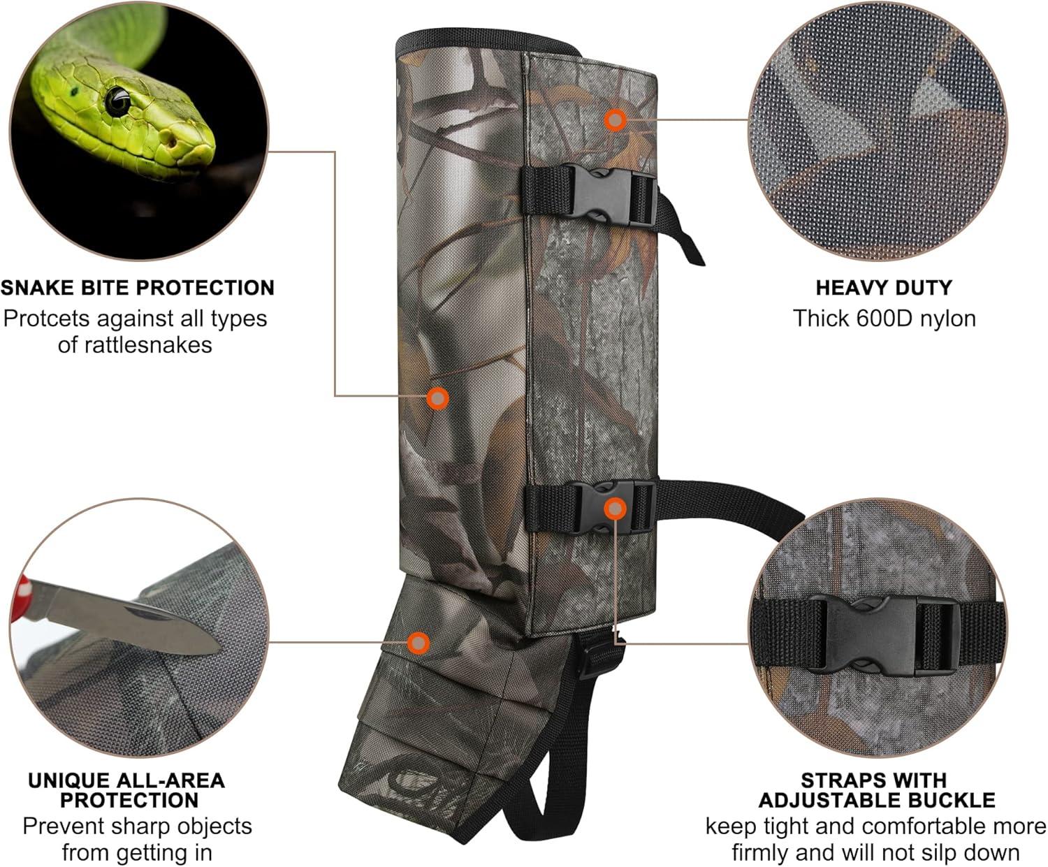imageSnake Gaiters Leg Guards Waterproof Snake Guards Adjustable Snake Bite Protection for Lower Legs Snake Chaps for MenampampWomenCamo