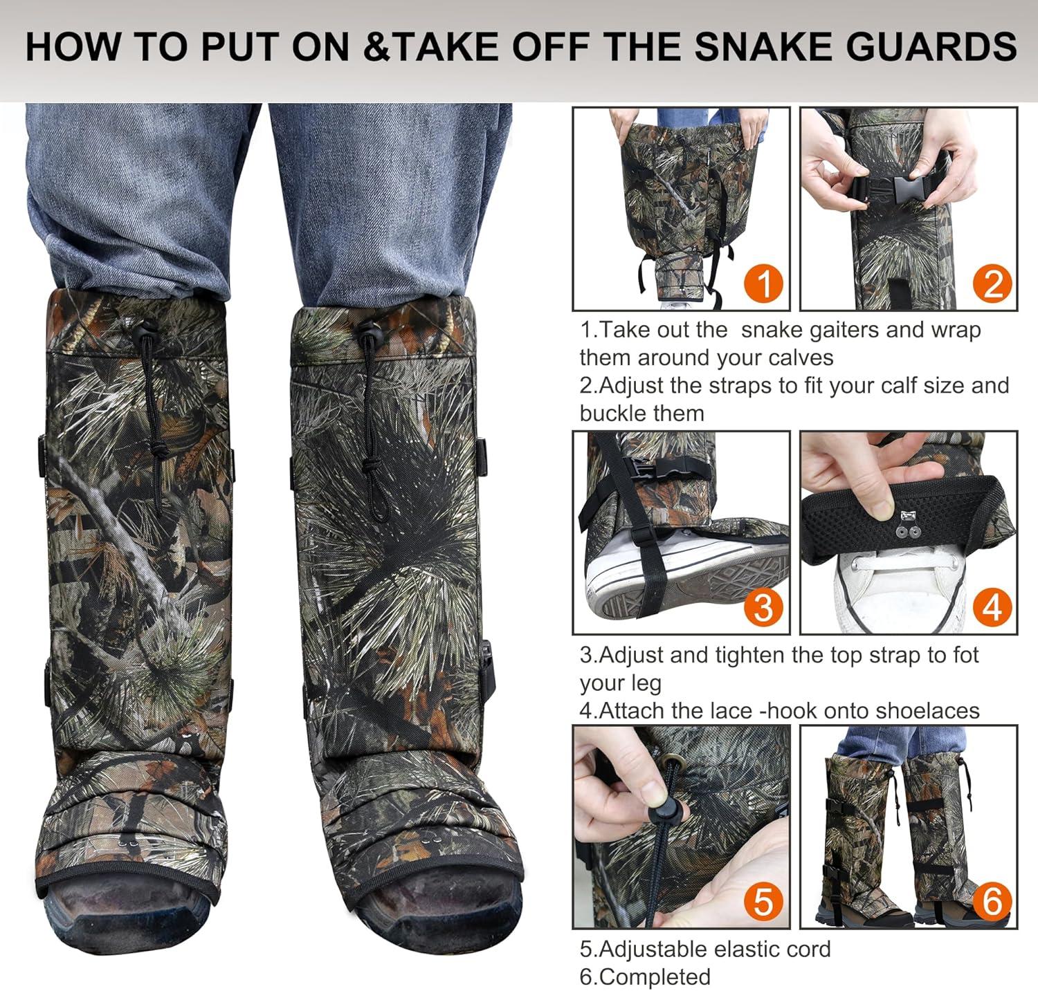 imageSnake Gaiters Leg Guards Waterproof Snake Guards Adjustable Snake Bite Protection for Lower Legs Snake Chaps for MenampampWomenCamo1