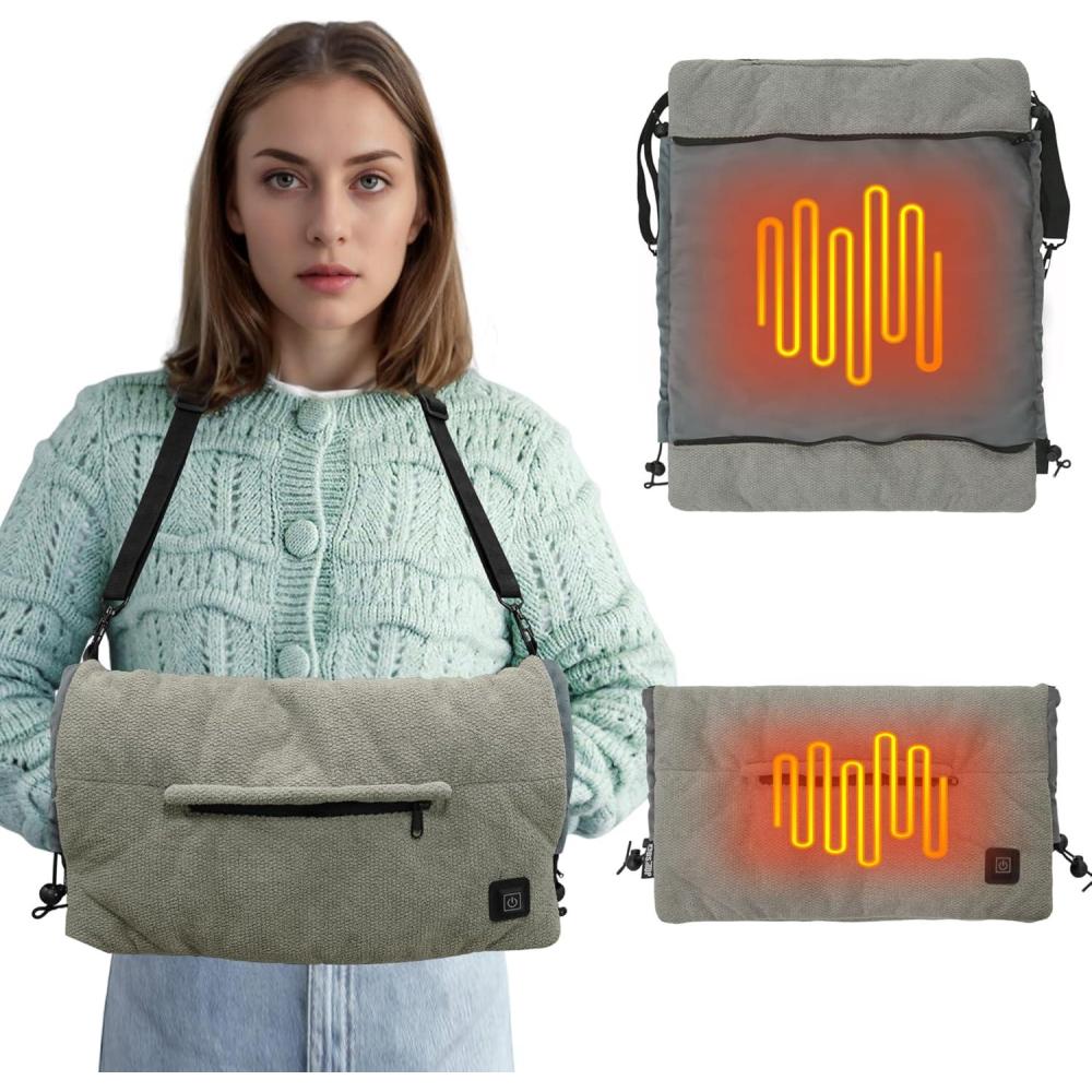imageMDSTOP Heated Hand Warmer Pouch Hand Warmers Rechargeable Portable Electric Heated Hand Muff Heated Gloves for Women Men Kids HuntingFishingCampingGolf ampamp Xmas GiftsNoBatteryGrey