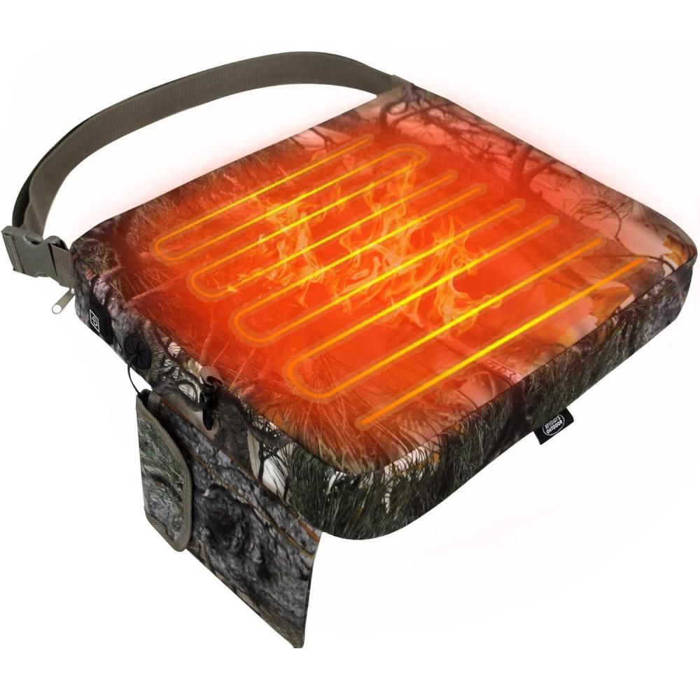 imageMDSTOP Heated Hunting Seat Cushion Waterproof Seat Pads for Tree Stand ampamp Ladder Stand for Hunting Ice FishingHiking CampingBattery not IncludedCamo
