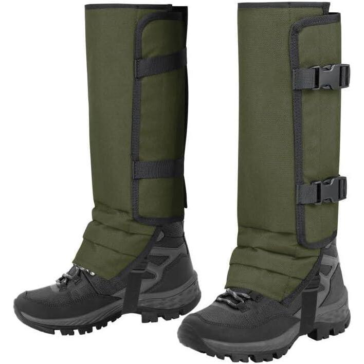 imageSnake Gaiters Leg Guards Waterproof Snake Guards Adjustable Snake Bite Protection for Lower Legs Snake Chaps for MenampampWomenArmy Green