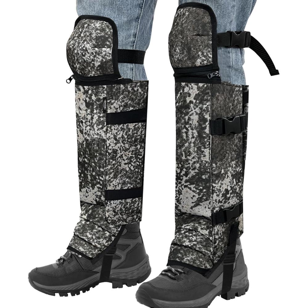 imageSnake Gaiters Leg Guards Waterproof Snake Guards Adjustable Snake Bite Protection for Lower Legs Snake Chaps for MenampampWomenBlack Camo
