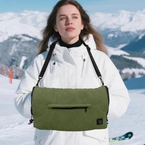 MDSTOP Heated Hand Warmer Pouch, Hand Warmers Rechargeable, Portable Electric Heated Hand Muff, Heated Gloves for Women, Men, Kids, Hunting,Fishing,Camping,Golf & Xmas Gifts（No-Battery）(Green)