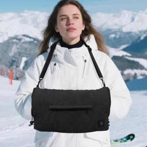 MDSTOP Heated Hand Warmer Pouch, Hand Warmers Rechargeable, Portable Electric Heated Hand Muff, Heated Gloves for Women, Men, Kids, Hunting,Fishing,Camping,Golf & Xmas Gifts（No-Battery）(Black)