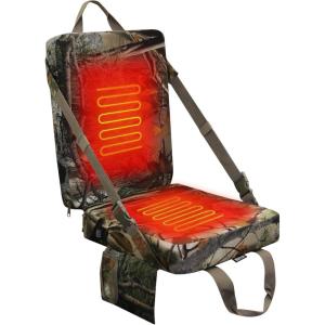 MDSTOP Heated Hunting Seat Cushion with Backrest, Adjustable Hunting Seat for Tree Stand & Ladder Stand, Portable Seat Pads for Hunting,Ice Fishing,Hiking,Camping (Battery not Included) (Camouflage)(Camouflage)