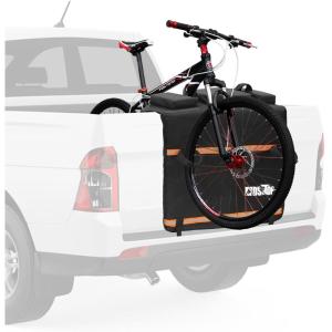 MDSTOP Tailgate Pad for Mountain Bike, Truck Tailgate Bike Pad with Reflective Strips,Tool Pockets, Backup Camera Opening, MTB Tailgate Pad Carries Up to 5 Bikes, E-Bikes, BMX&Road Bikes (Black, L)(Black)
