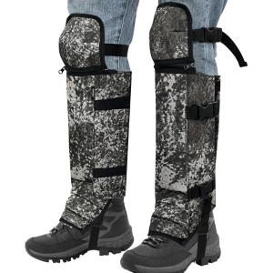 Snake Gaiters Leg Guards, Waterproof Snake Guards, Adjustable Snake Bite Protection for Lower Legs, Snake Chaps for Men&Women(Black Camo)