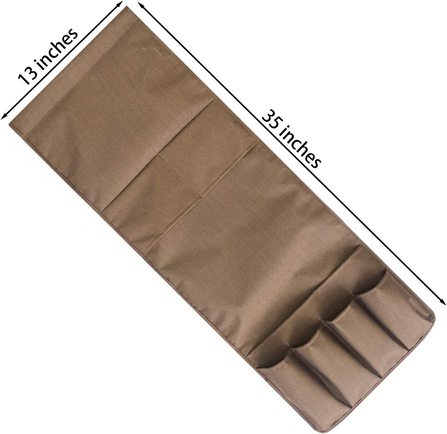 imageMDSTOP 5 Pockets Remote Control Holder Magazine Rack Space Saver Organizer Draped Over Sofa Couch Recliner ArmrestCoffeetwill