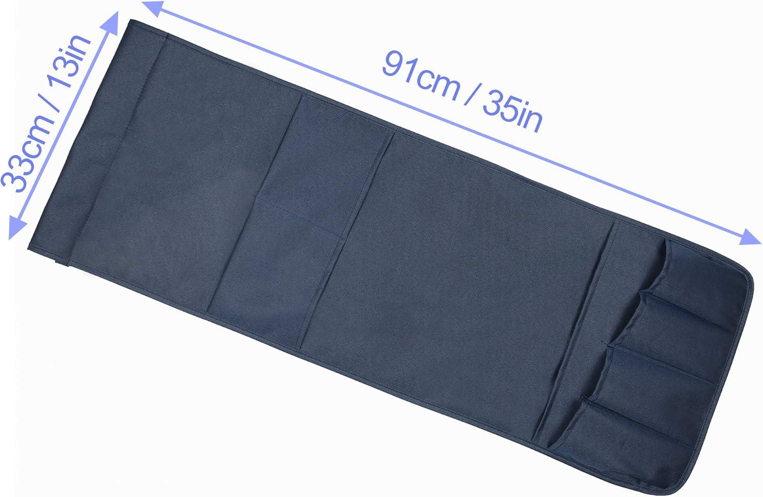 imageMDSTOP 5 Pockets Remote Control Holder Magazine Rack Space Saver Organizer Draped Over Sofa Couch Recliner ArmrestDarkbluetwill
