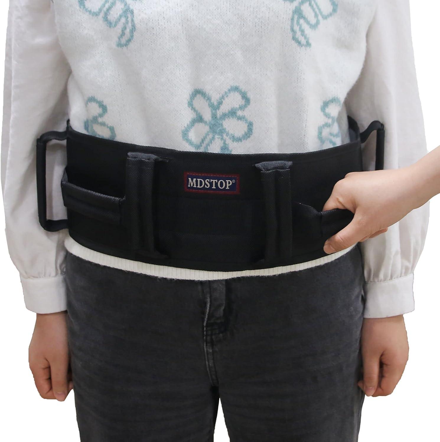 imageMDSTOP Gait Belt with Padding Handles Safety Transfer Belt for Seniors and Unsteady Person with Quick Release Buckle Bed to Wheelchair Transfering Prevents Patient from Shifting More Effectively