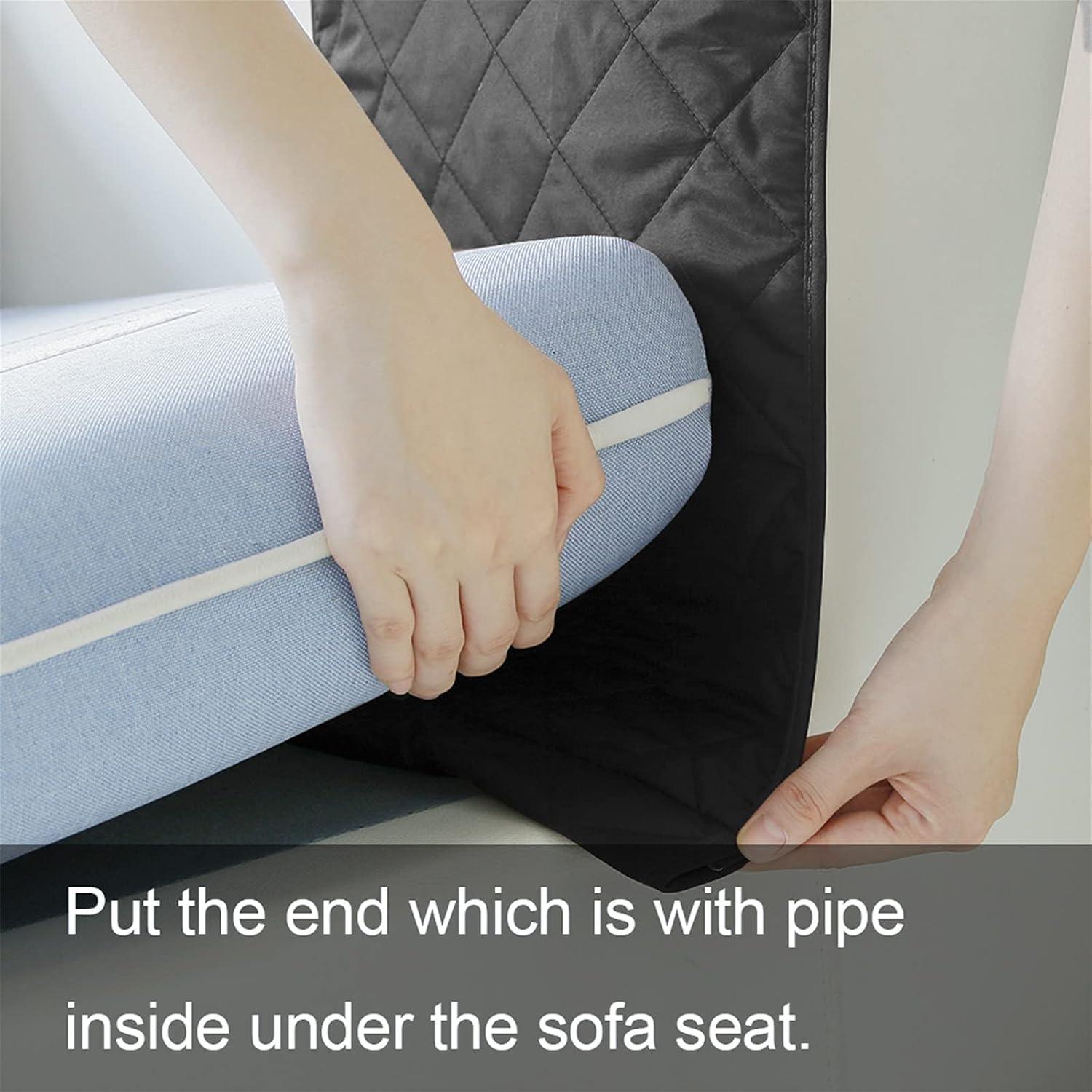 imageMDSTOP Sofa Armrest Organizer Caddy with Holder Tray TV Remote Control Holder Couch Armchair Caddy Fits for Game Controller Pens Magazines Snacks Glasses Black 32quot 13quotBlack