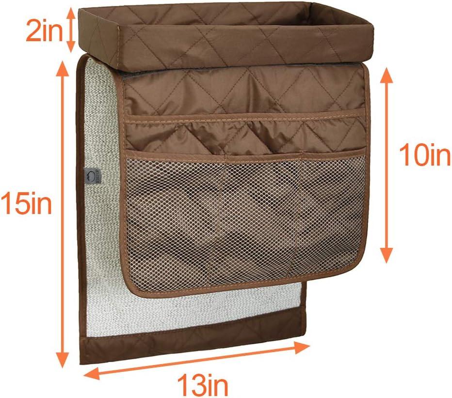 imageMDSTOP Sofa Armrest Organizer Caddy with Holder Tray TV Remote Control Holder Couch Armchair Caddy Fits for Game Controller Pens Magazines Snacks Glasses Black 32quot 13quotCoffee