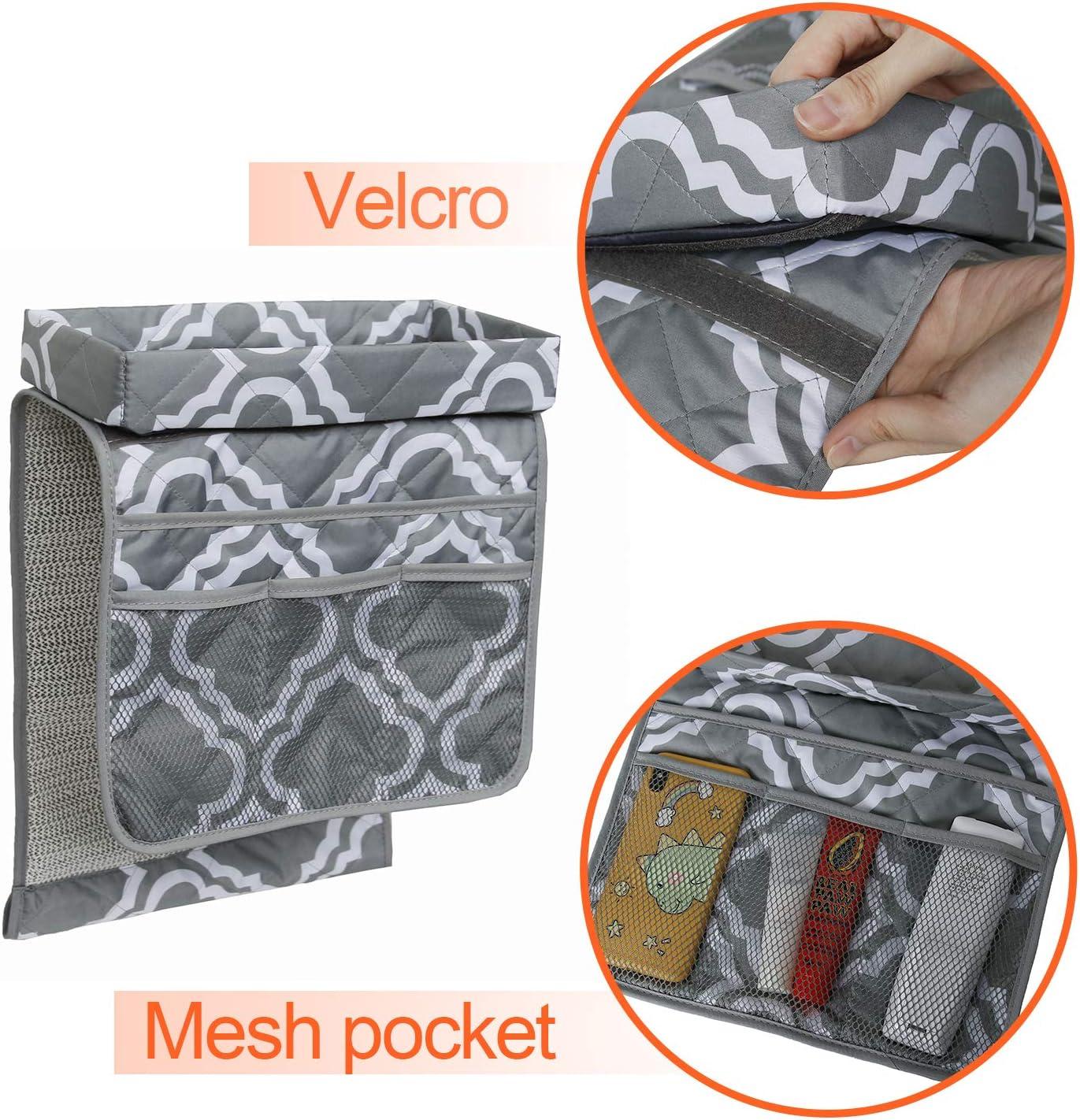 imageMDSTOP Sofa Armrest Organizer Caddy with Holder Tray TV Remote Control Holder Couch Armchair Caddy Fits for Game Controller Pens Magazines Snacks Glasses Black 32quot 13quotGrey