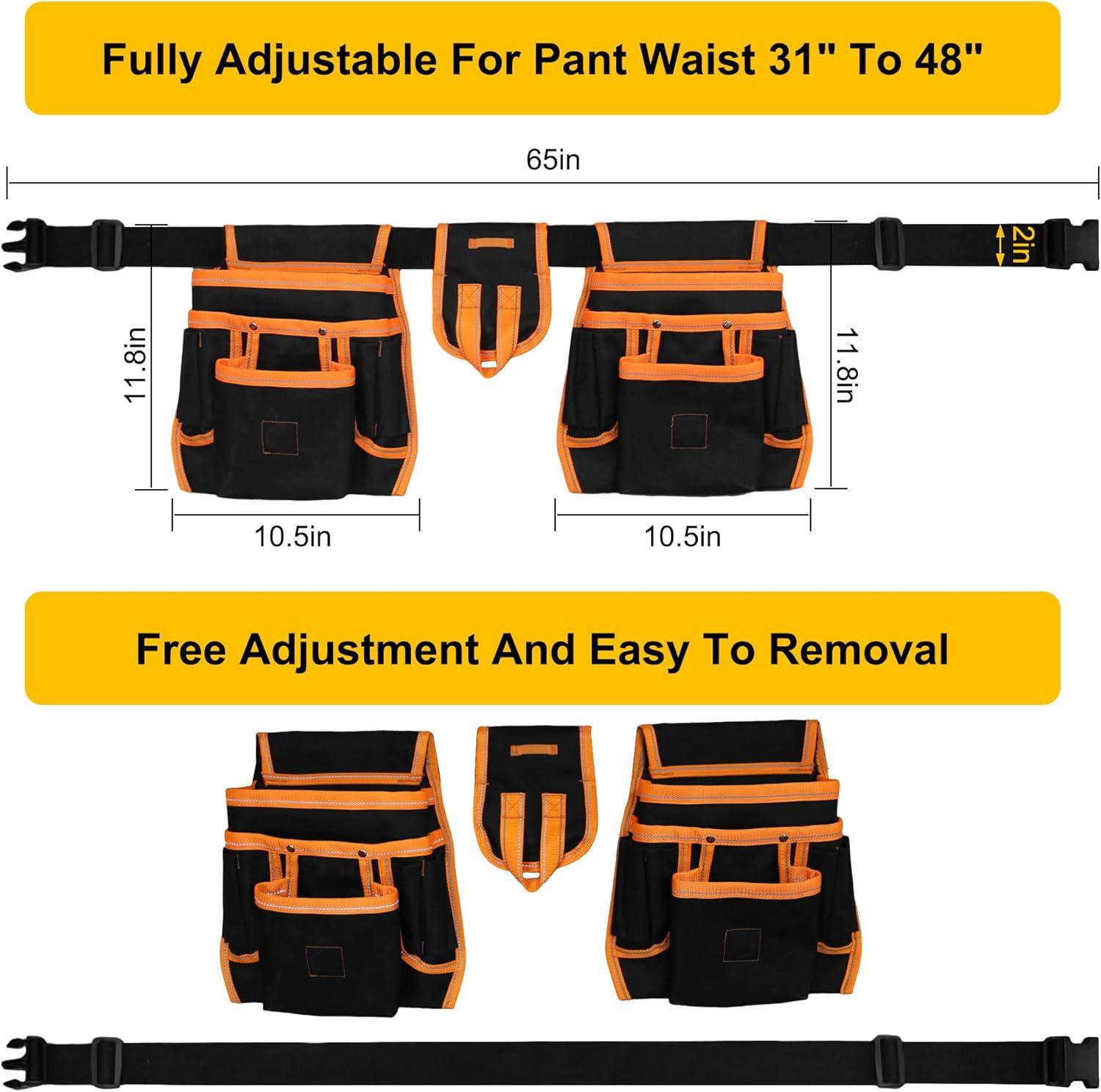 imageTool Belt MDSTOP Magnetic Tool Pouch Heavy Duty Padded Tool Belts for Men Detachable ampamp Adjustable Tool Pouch Bag Electrician Tool Pouch Carpenter Tool Belt for ElectricianCarpenterWork Apron