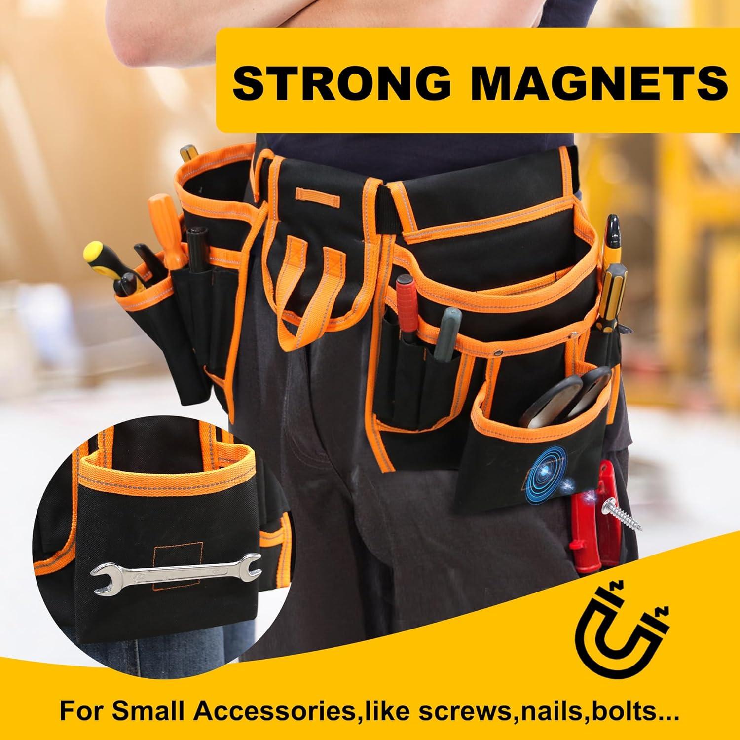 imageTool Belt MDSTOP Magnetic Tool Pouch Heavy Duty Padded Tool Belts for Men Detachable ampamp Adjustable Tool Pouch Bag Electrician Tool Pouch Carpenter Tool Belt for ElectricianCarpenterWork Apron