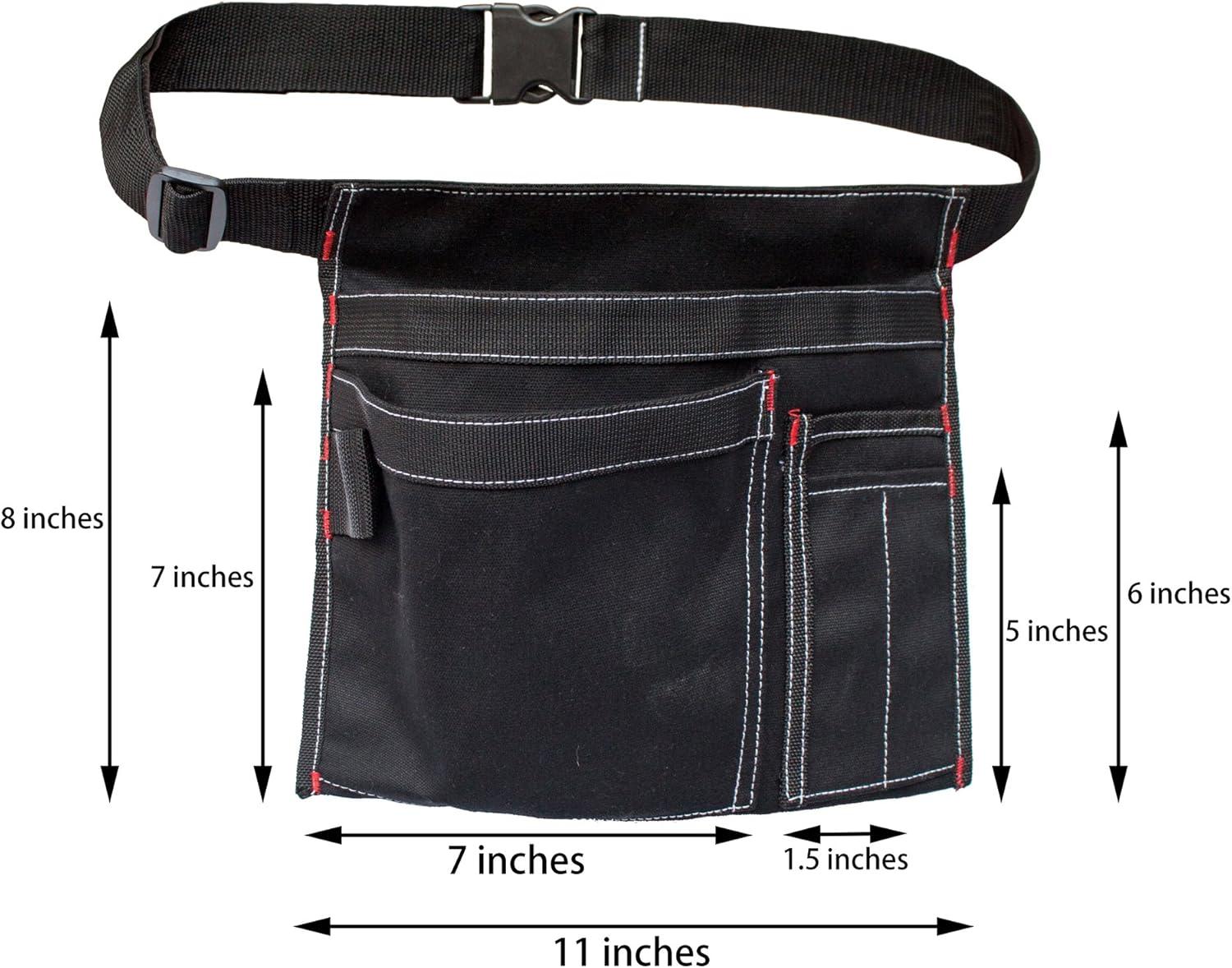 imageTool Pouch MDSTOP Single Side Apron with 5 Pockets and 1 Hammer Loop Fits for Hammer Pencils Screwdrivers etc BlackBlack
