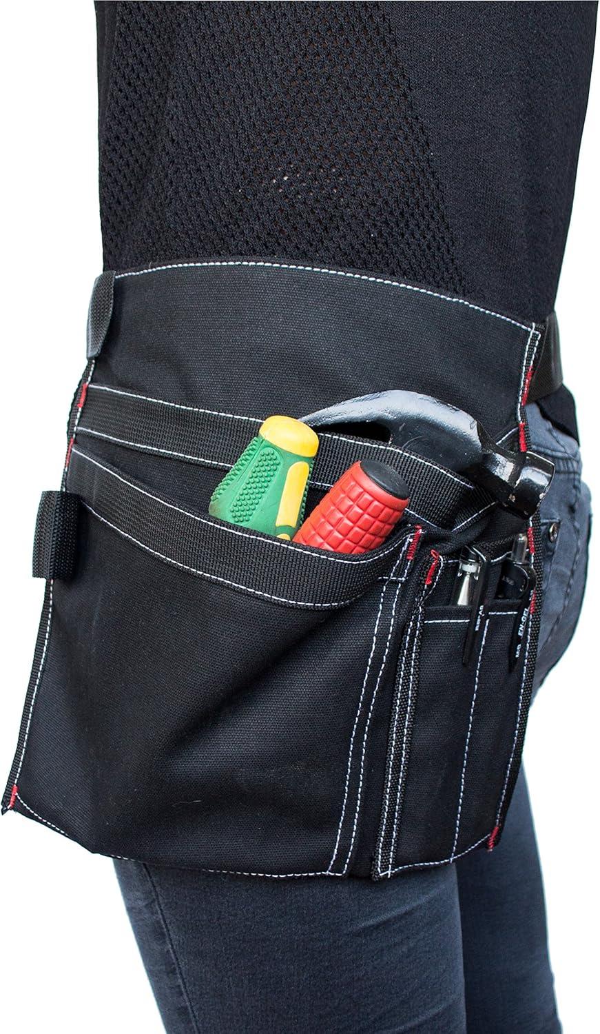 imageTool Pouch MDSTOP Single Side Apron with 5 Pockets and 1 Hammer Loop Fits for Hammer Pencils Screwdrivers etc BlackBlack