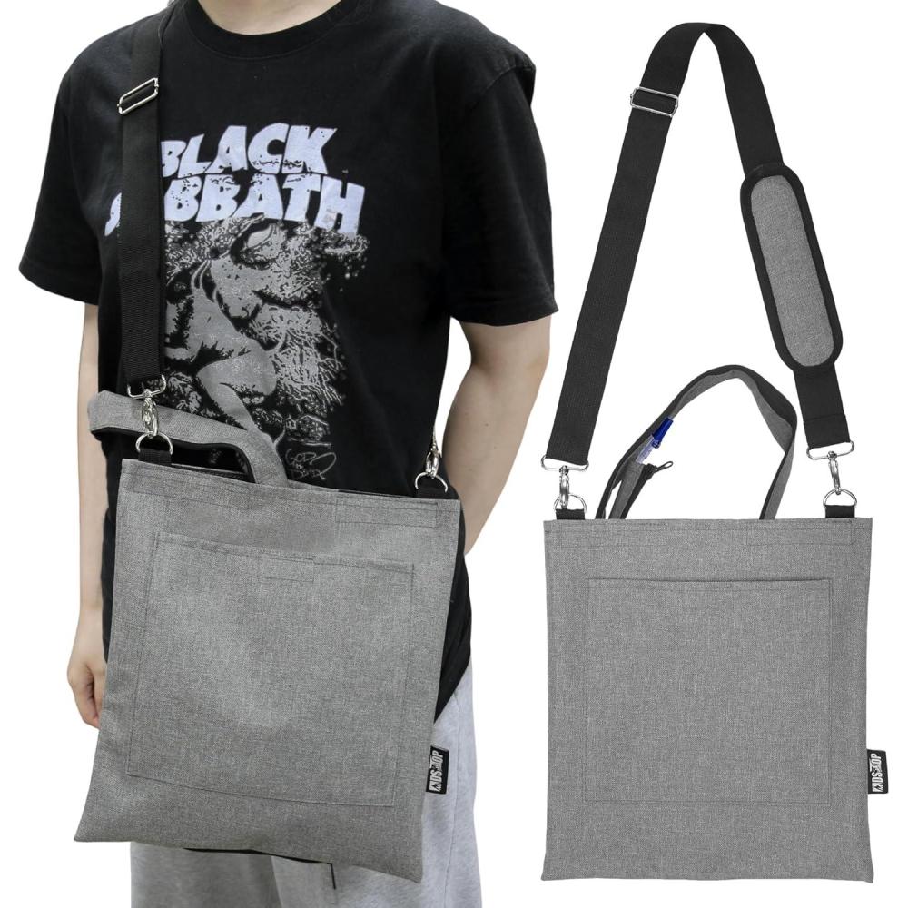 imageMDSTOP Catheter Bag Holder Urine Drainage Bag Holder with Drain Tube Cover and Adjustable Shoulder Strap Easy Acess and Drainage Secure ampamp Discreet for Urostomy Foley Catheter Users PurpleGrey